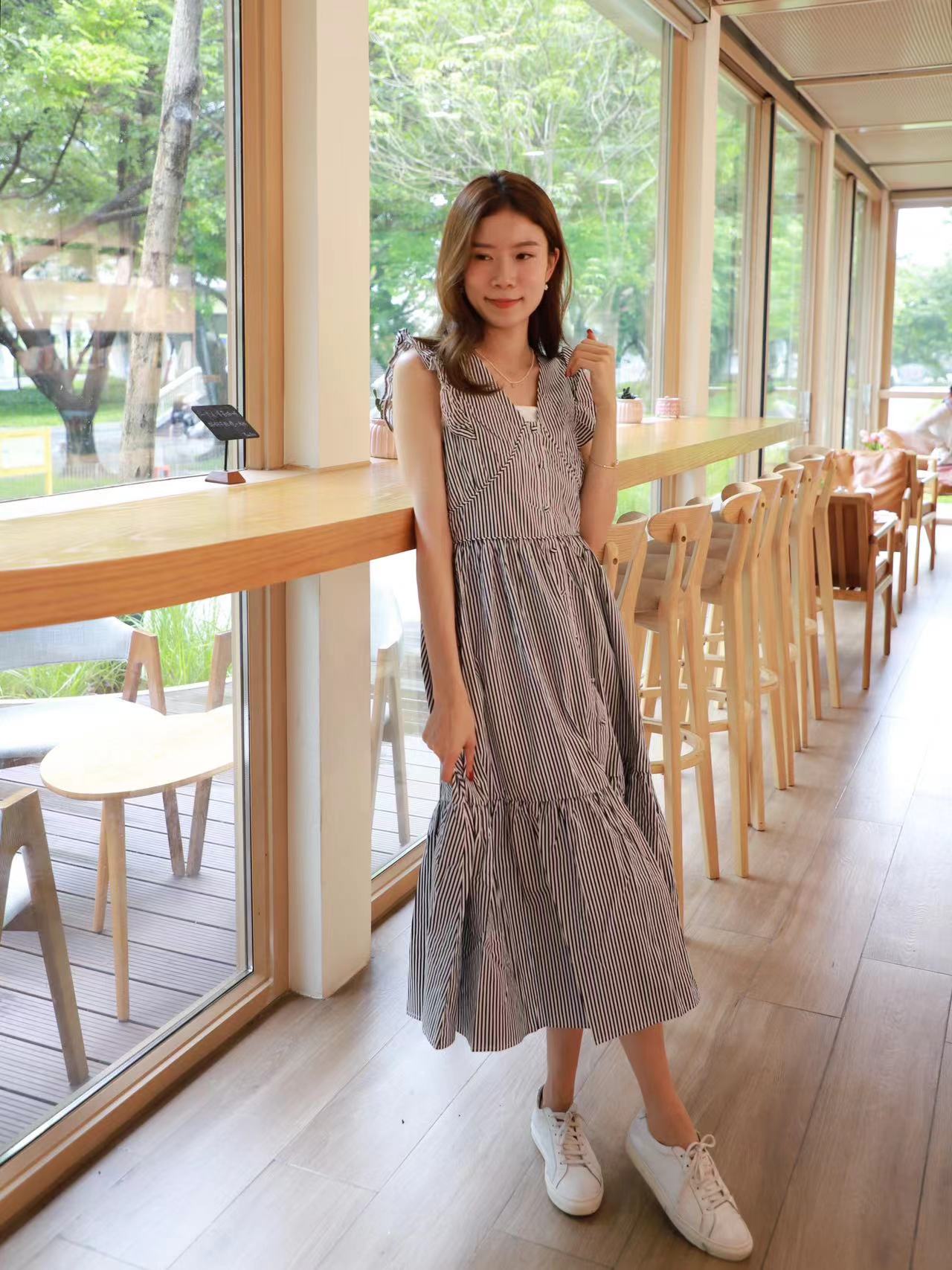 Striped Butterfly Maxi Dress