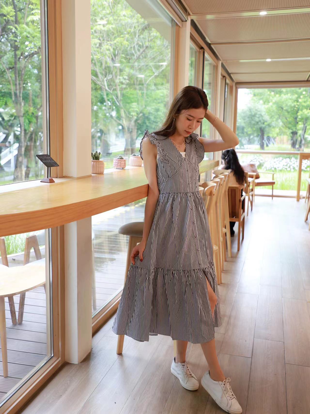 Striped Butterfly Maxi Dress