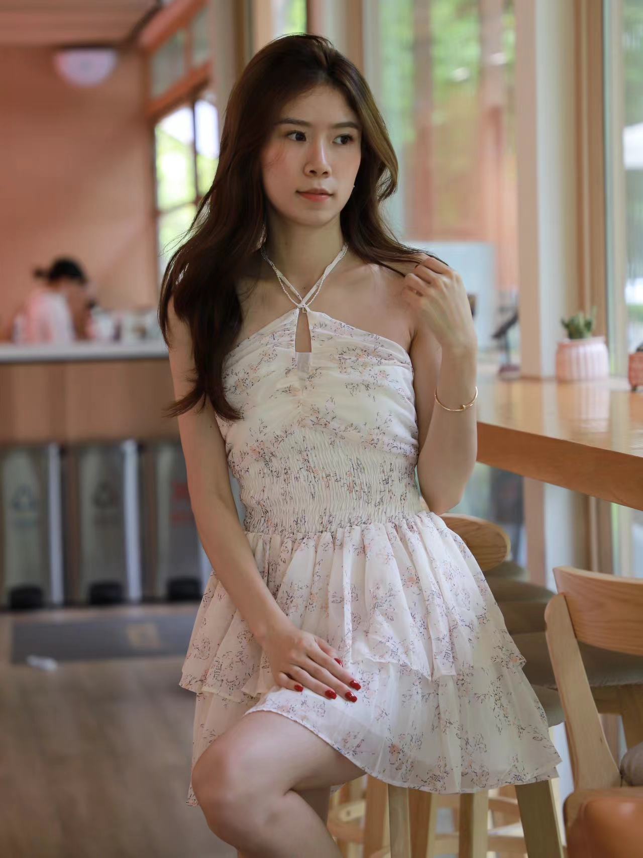 Rosemary Cross Neck Mini Dress