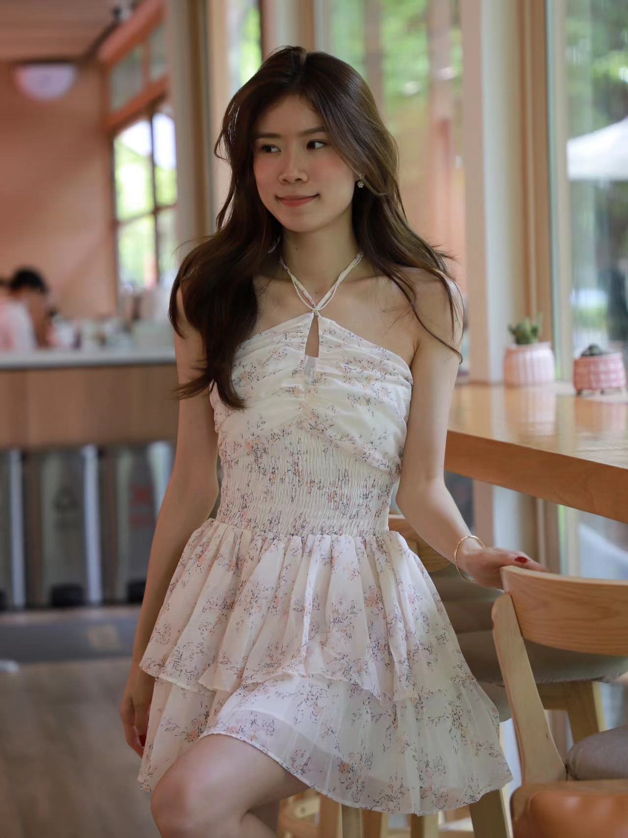 Rosemary Cross Neck Mini Dress