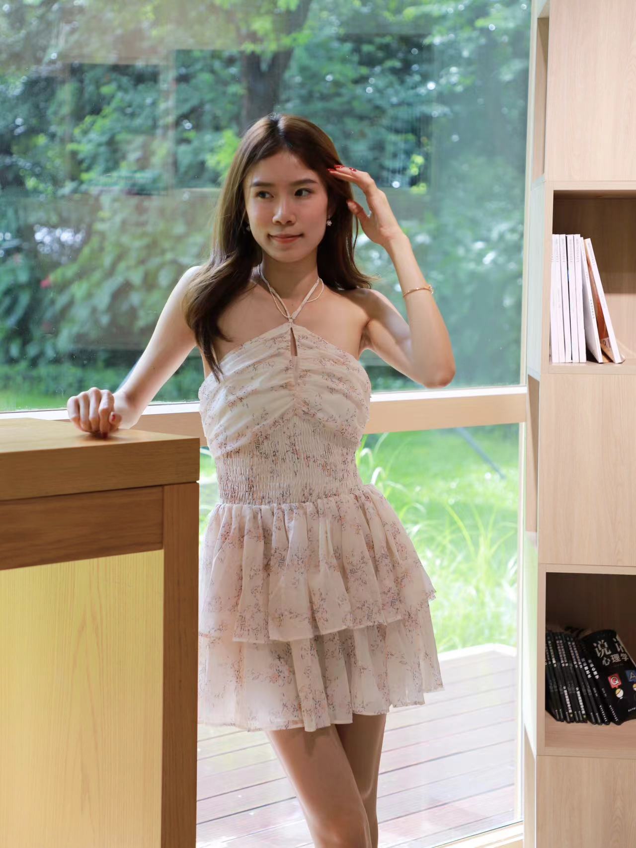 Rosemary Cross Neck Mini Dress