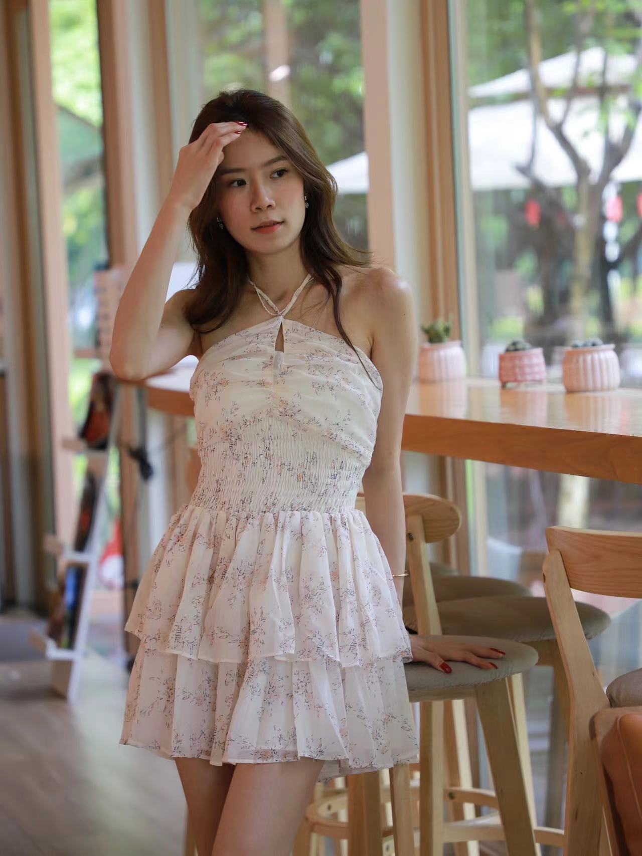 Rosemary Cross Neck Mini Dress