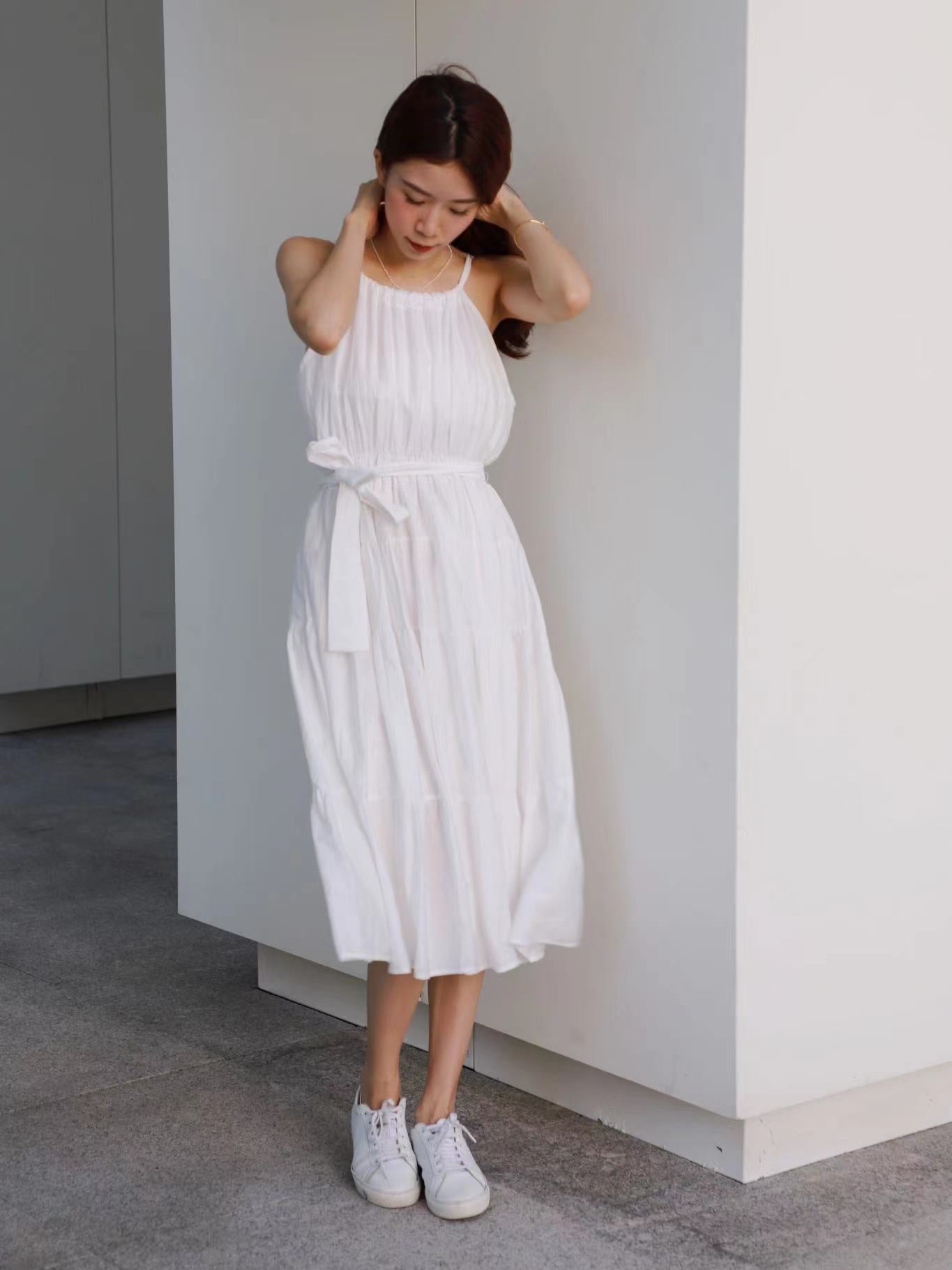 Ruffles Sophia Maxi Dress with belt