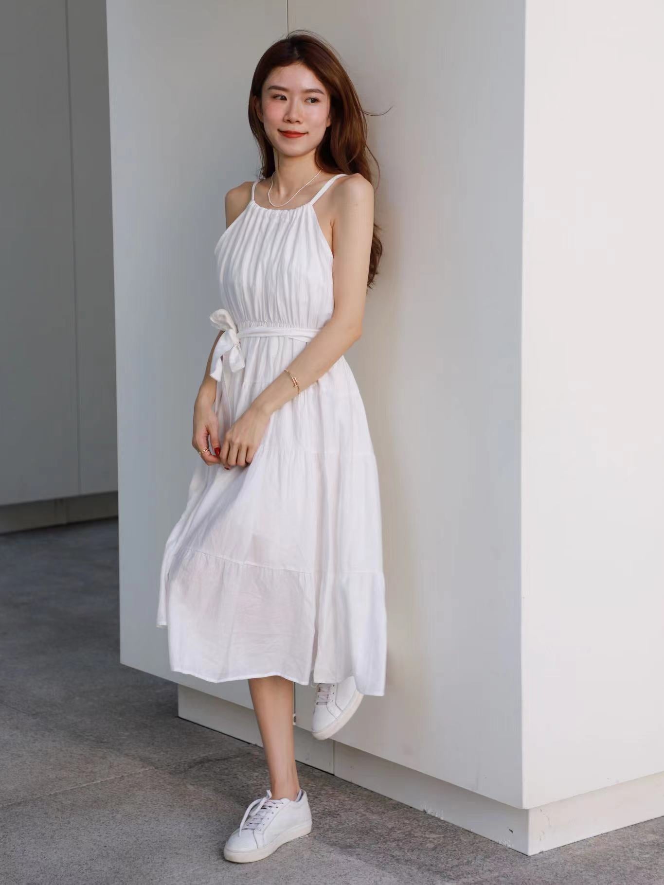 Ruffles Sophia Maxi Dress with belt