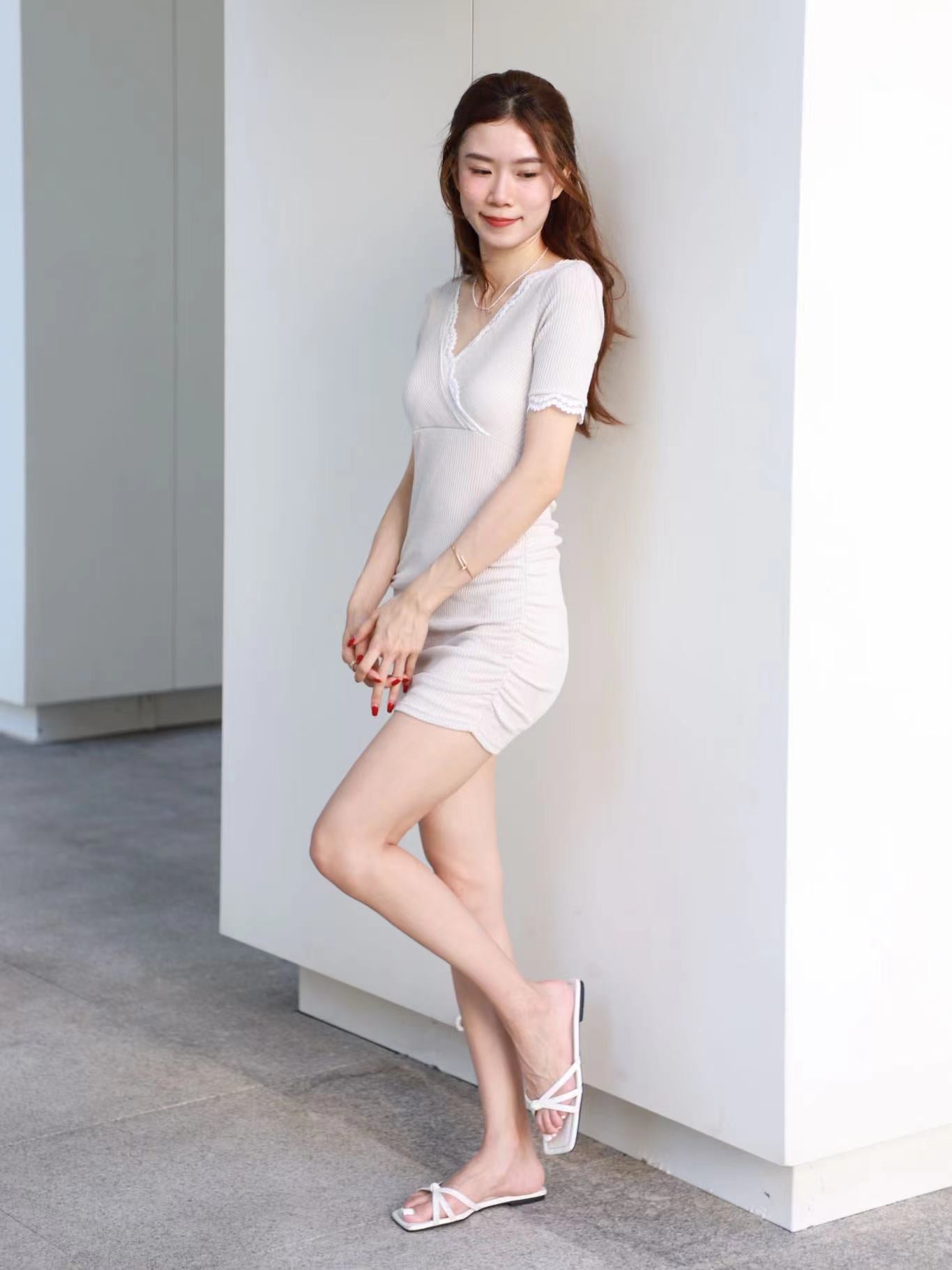 Lace Outline Sexy Mini Dress