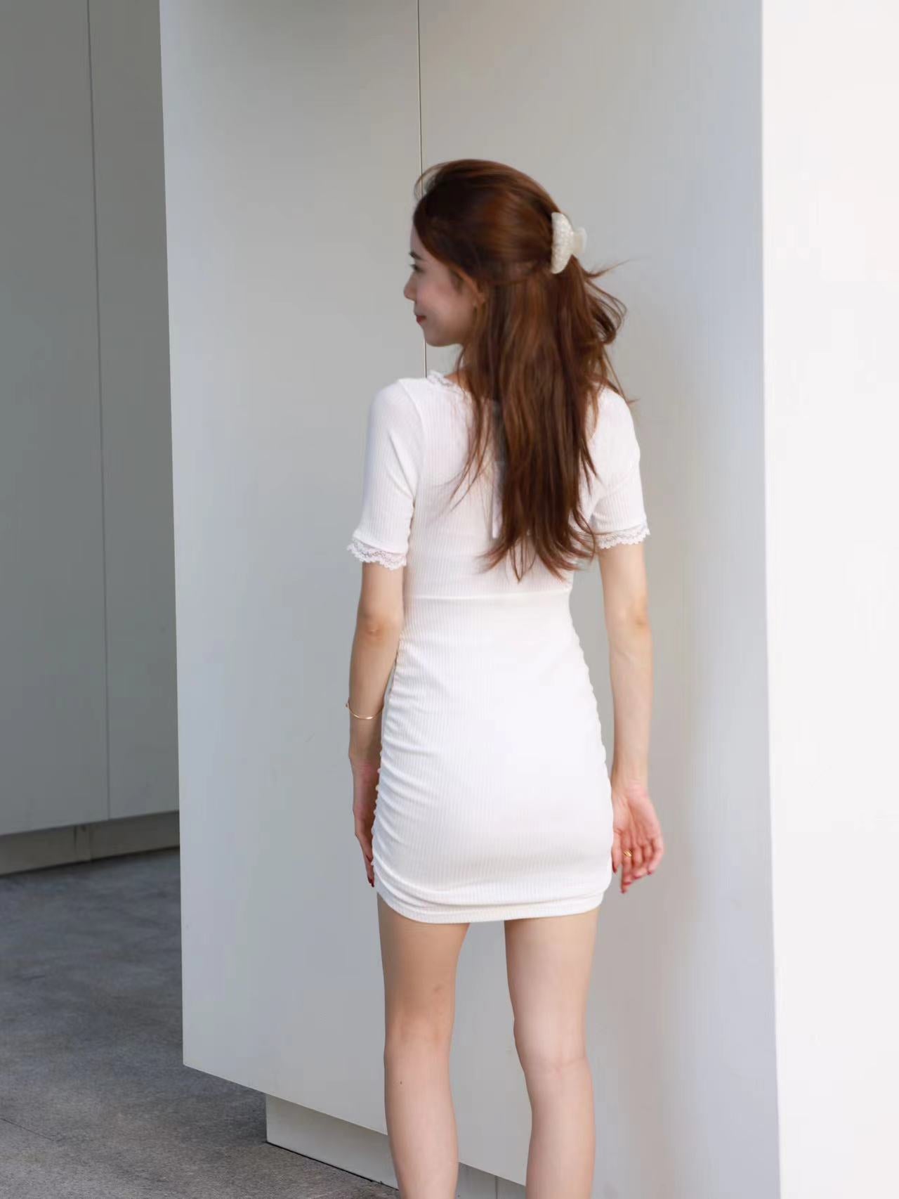 Lace Outline Sexy Mini Dress