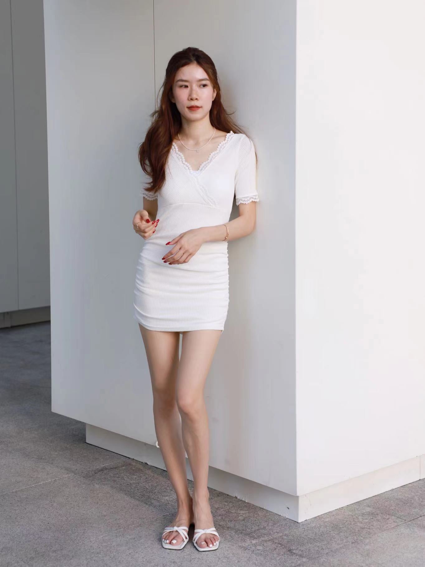 Lace Outline Sexy Mini Dress