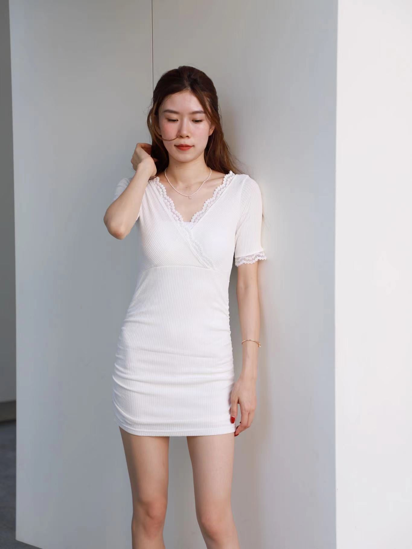 Lace Outline Sexy Mini Dress