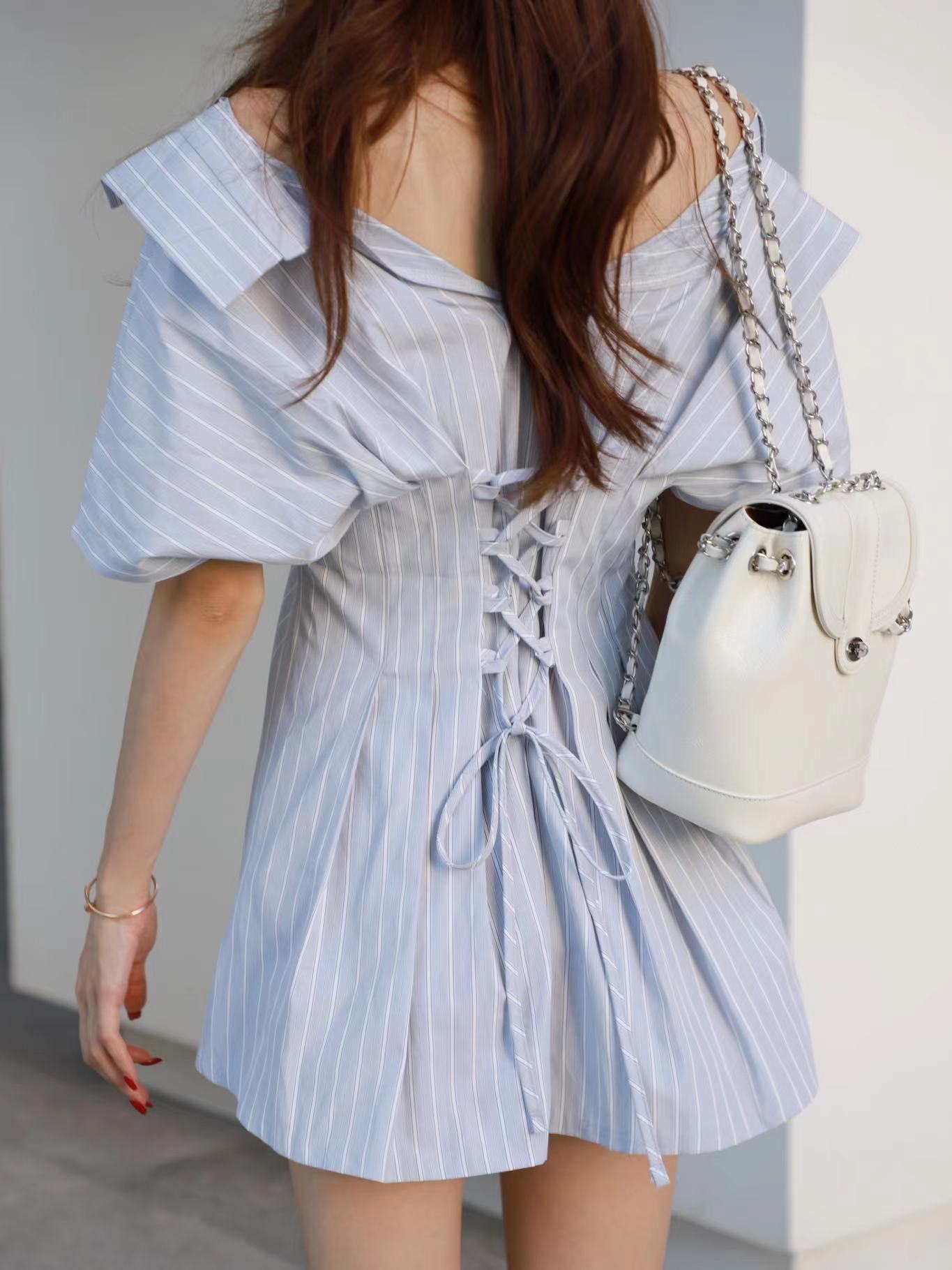 Cross at the back butterfly Mini Dress