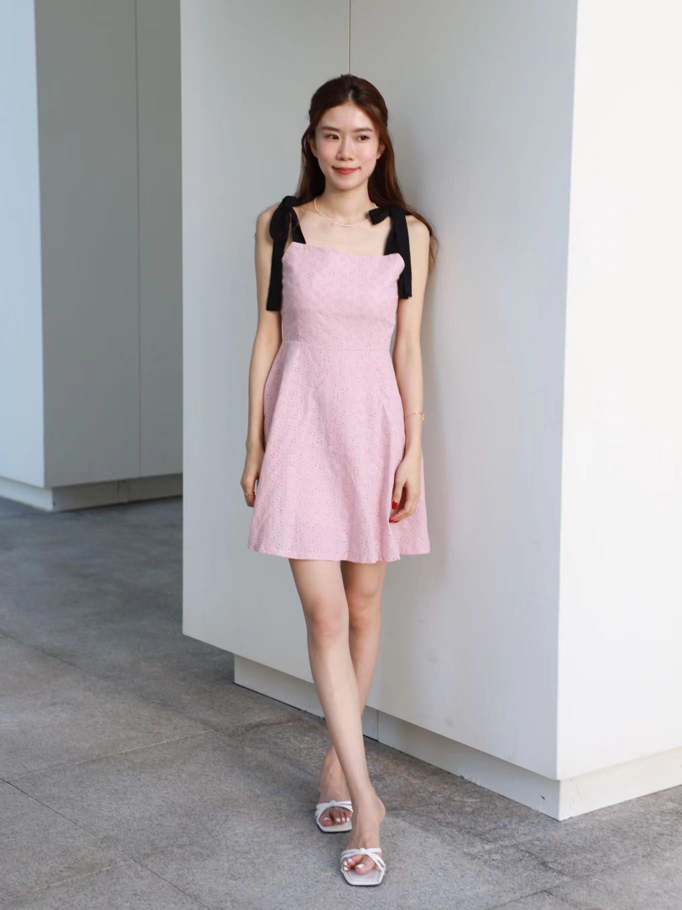 Lousie Ribbon Tied Mini Dress