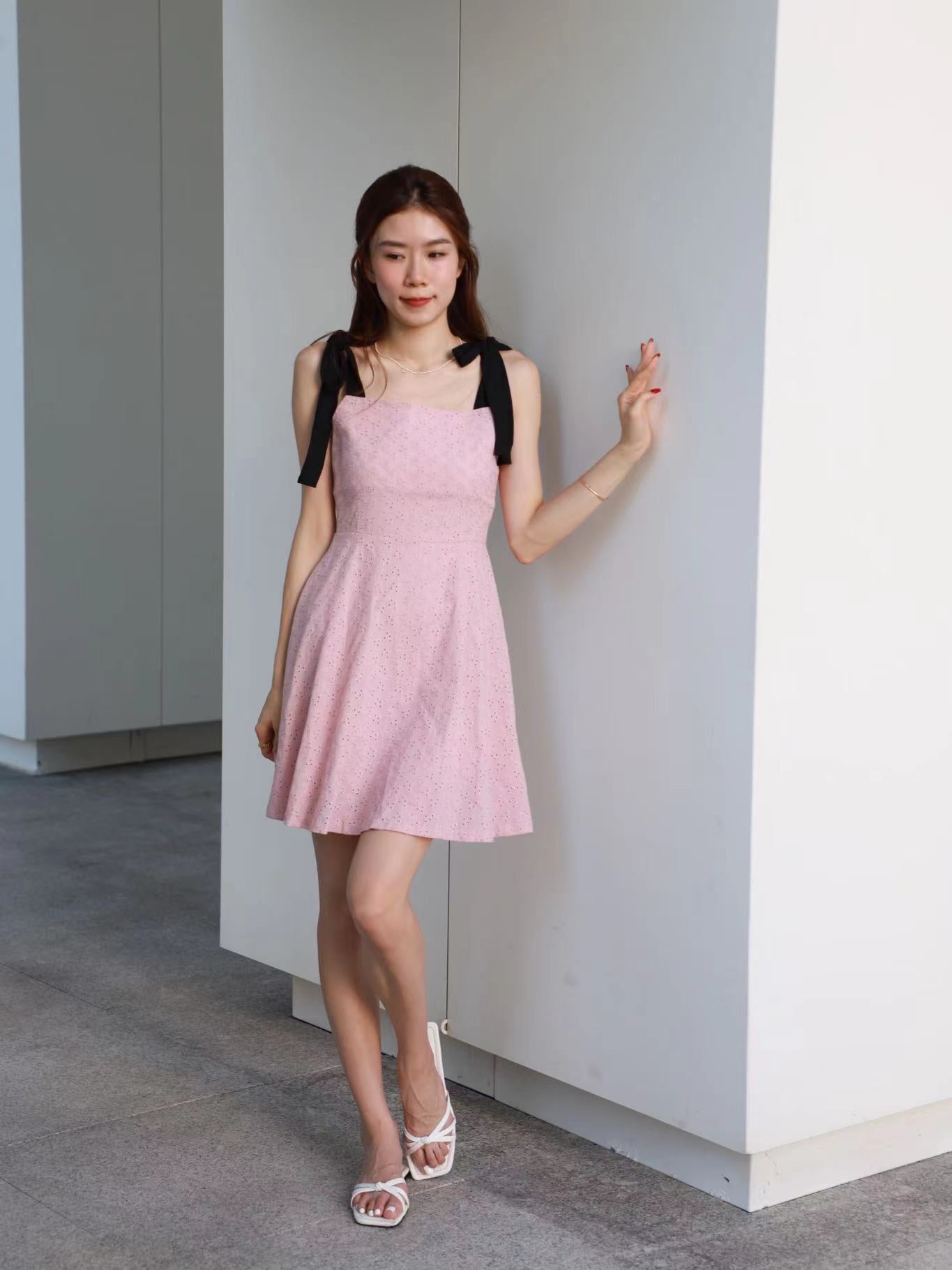 Lousie Ribbon Tied Mini Dress