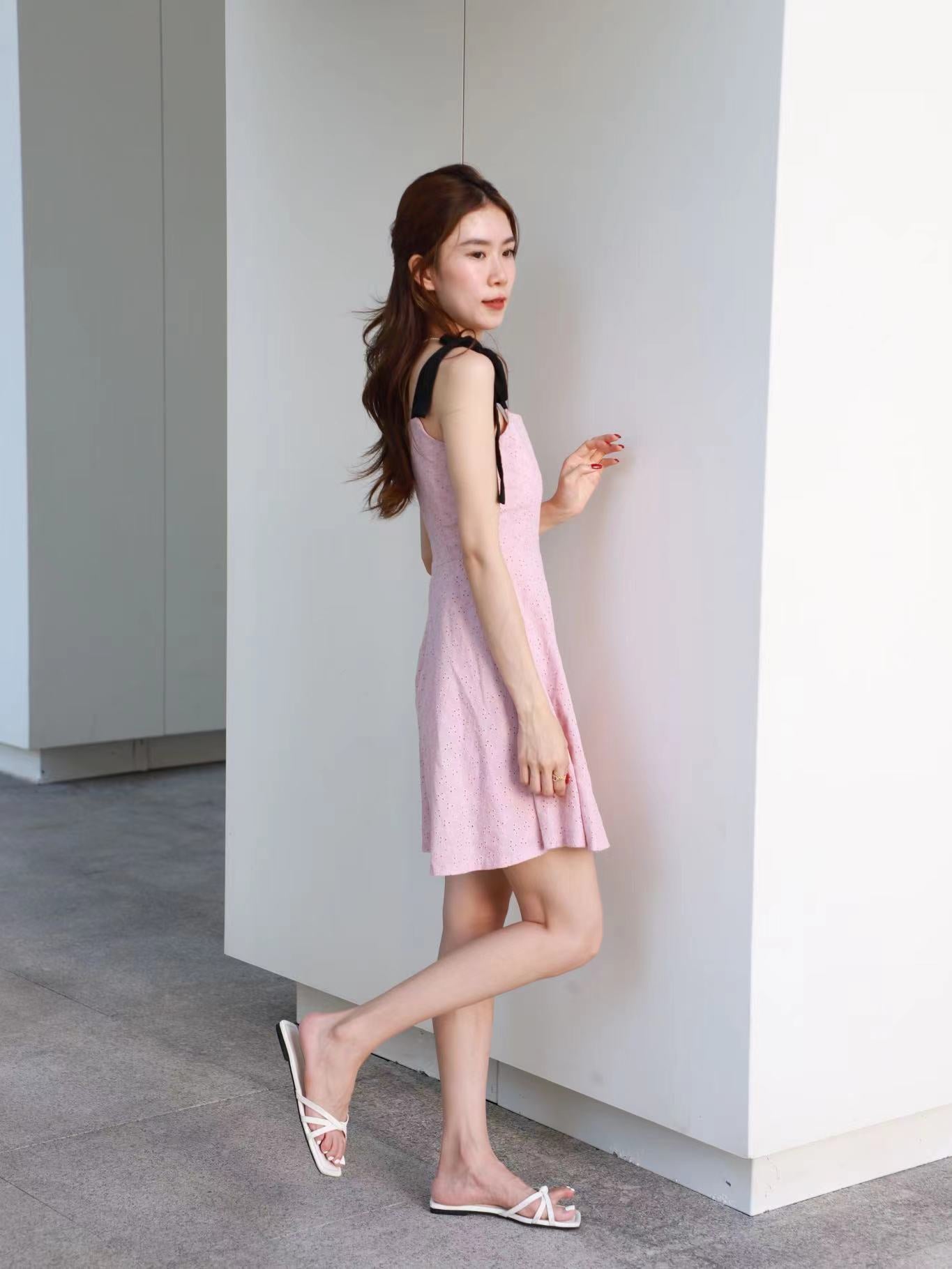 Lousie Ribbon Tied Mini Dress