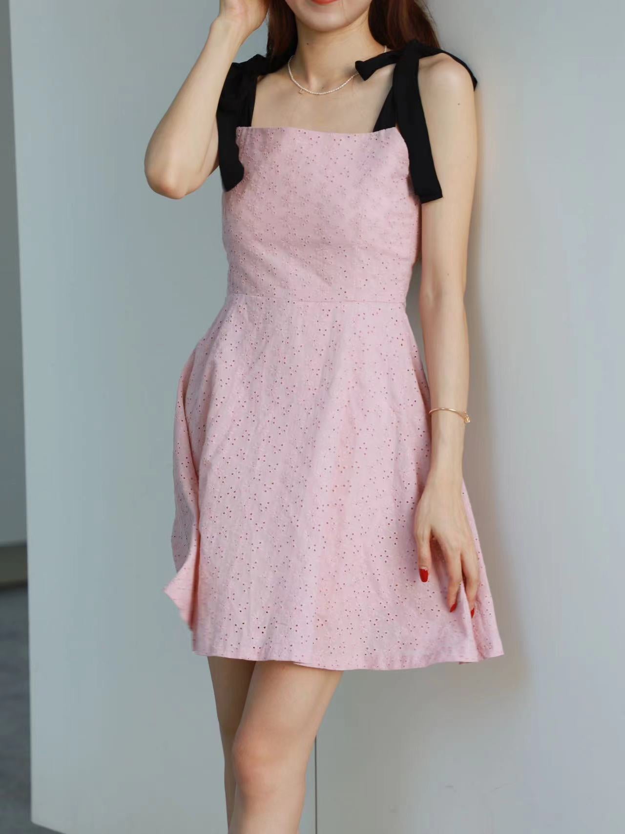 Lousie Ribbon Tied Mini Dress