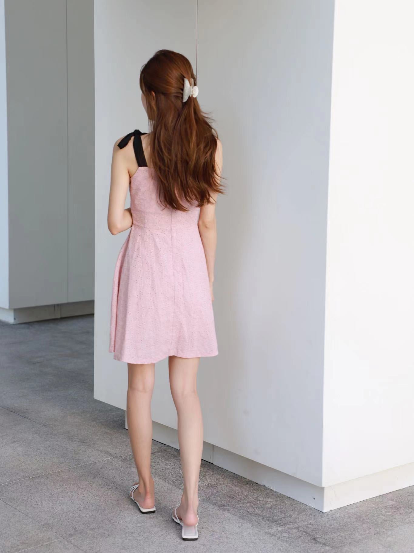 Lousie Ribbon Tied Mini Dress
