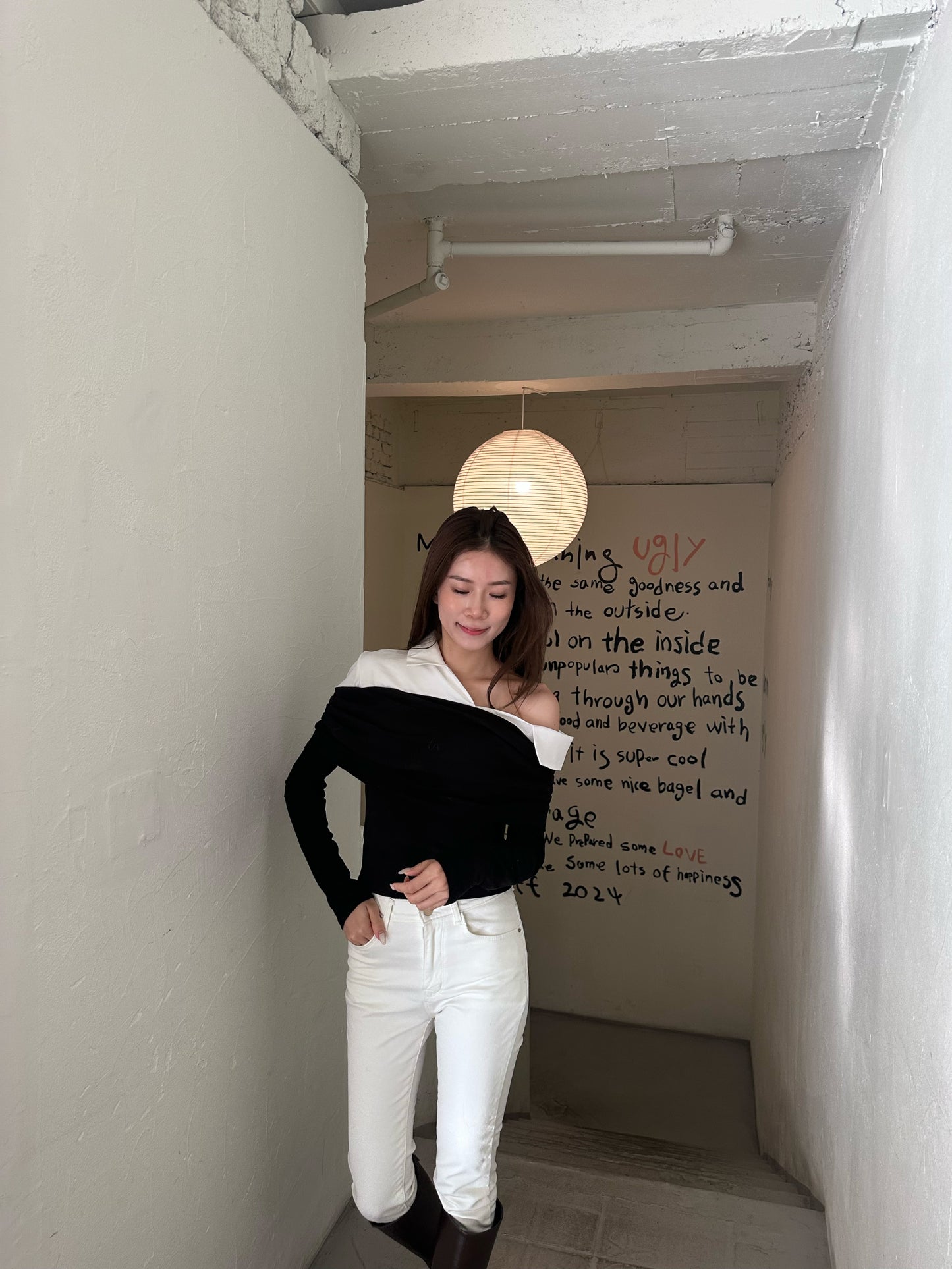 Off Shoulder Mix Top