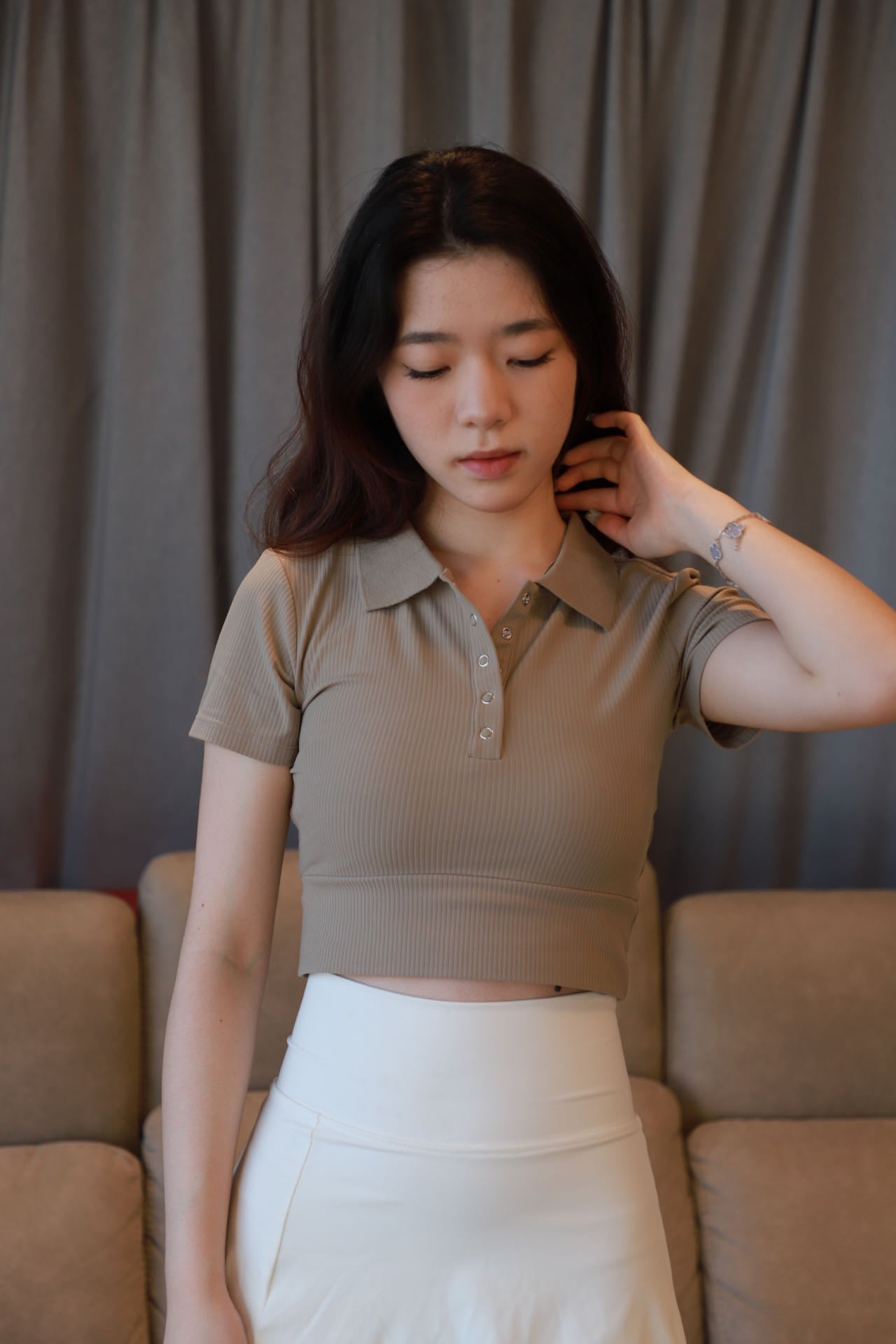 As Active Collar Neck Polo Sports Bra