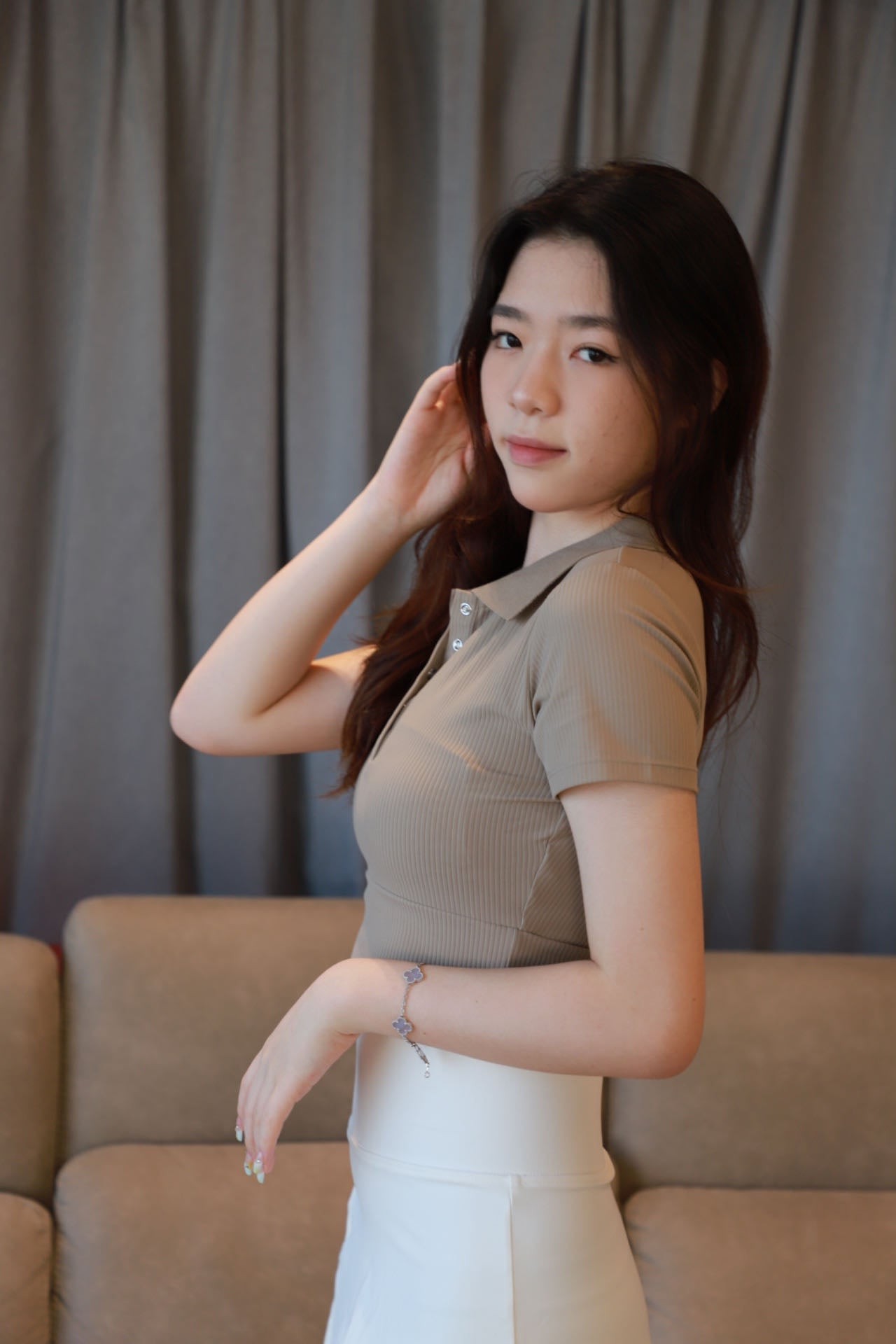 As Active Collar Neck Polo Sports Bra