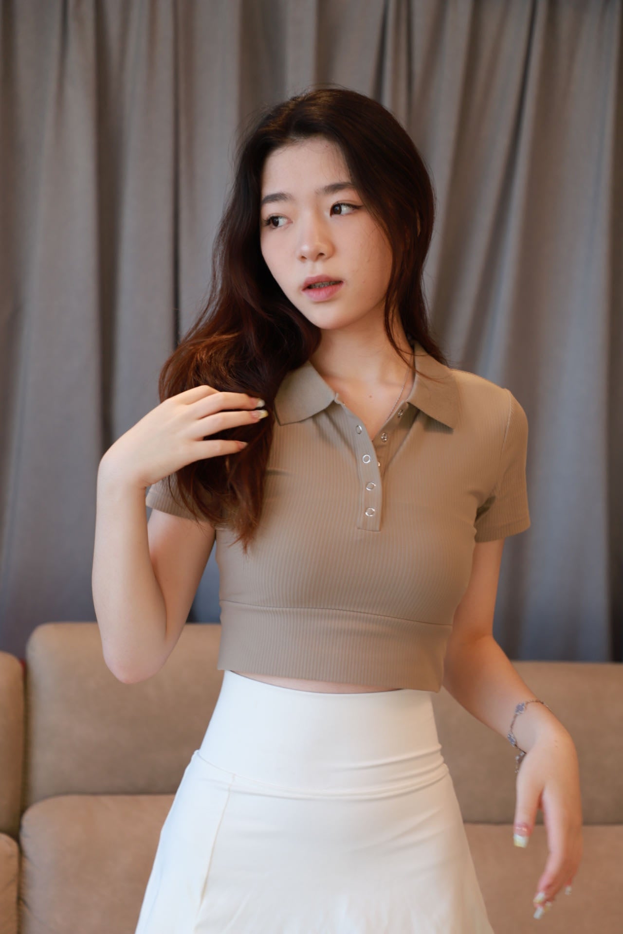 As Active Collar Neck Polo Sports Bra