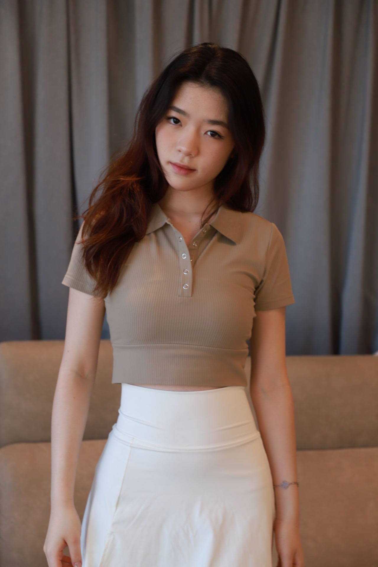 As Active Collar Neck Polo Sports Bra