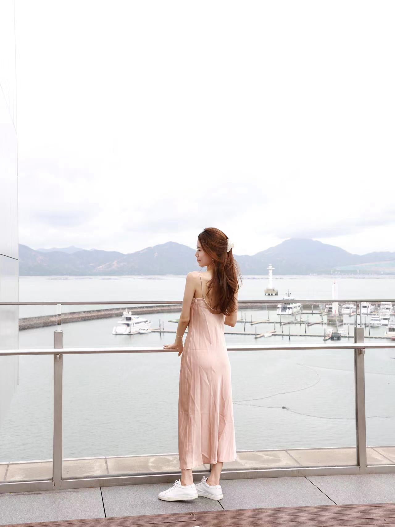 Silk Slit Maxi Dress (removable chain)