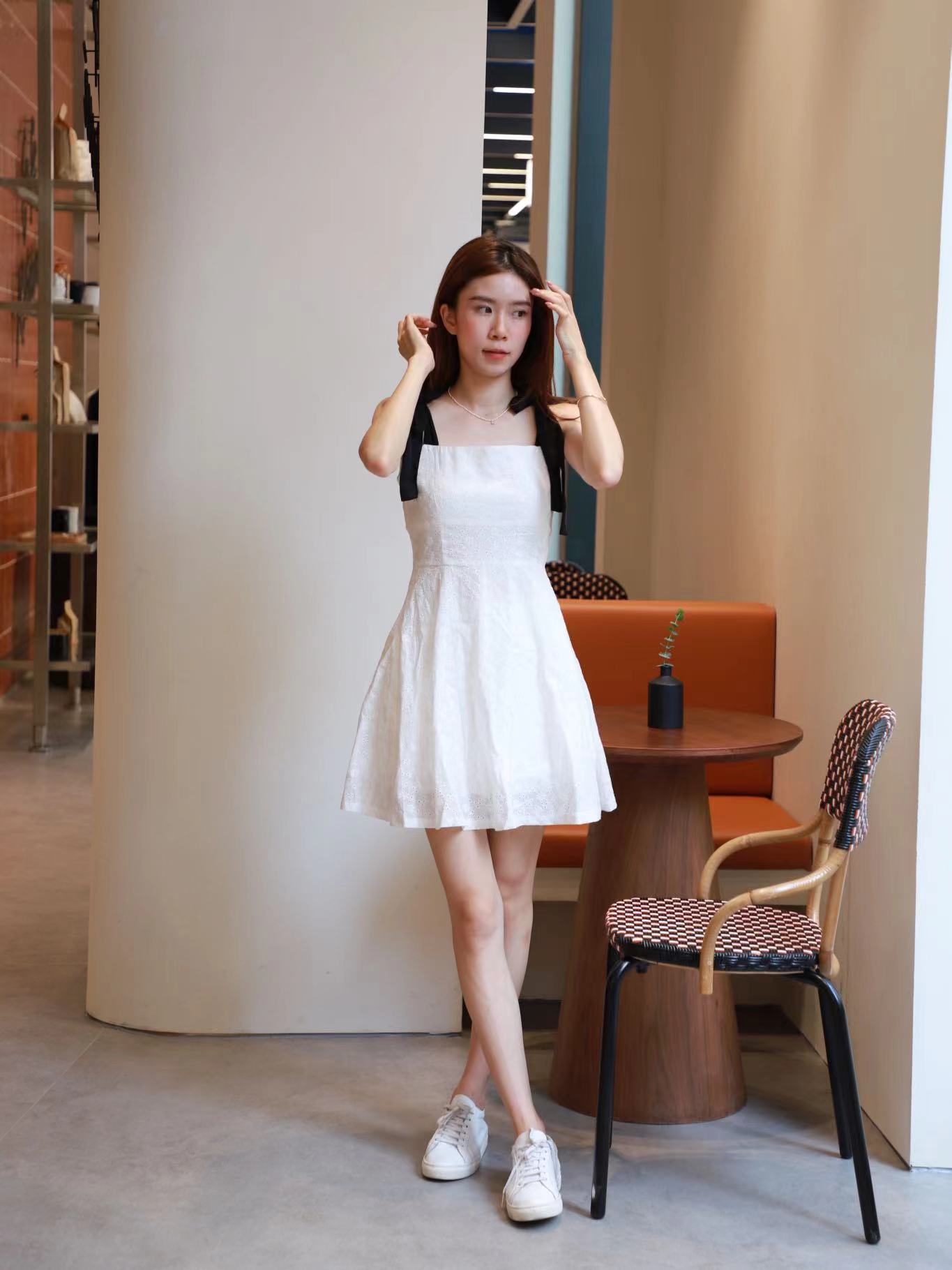 Lousie Ribbon Tied Mini Dress