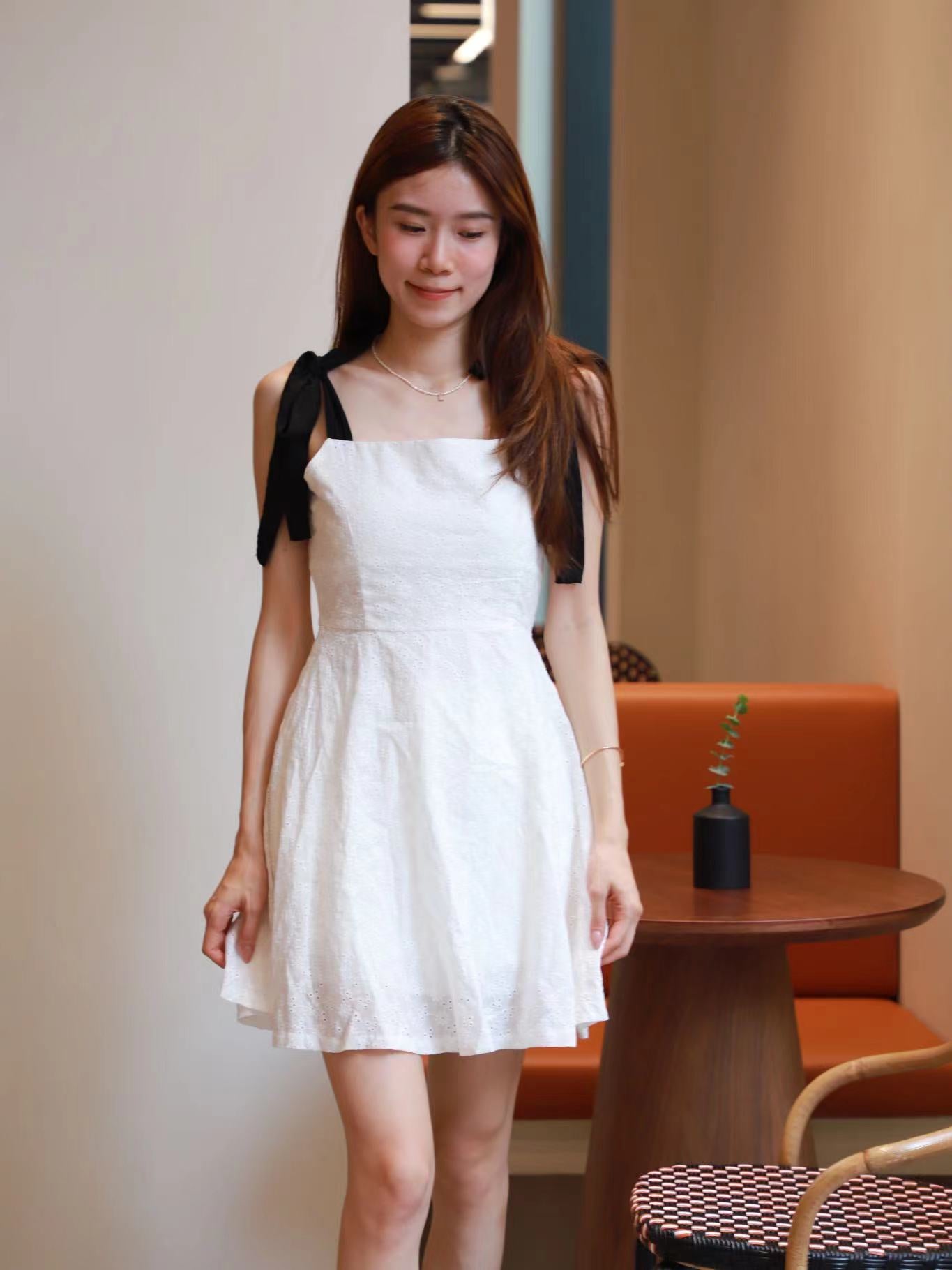 Lousie Ribbon Tied Mini Dress