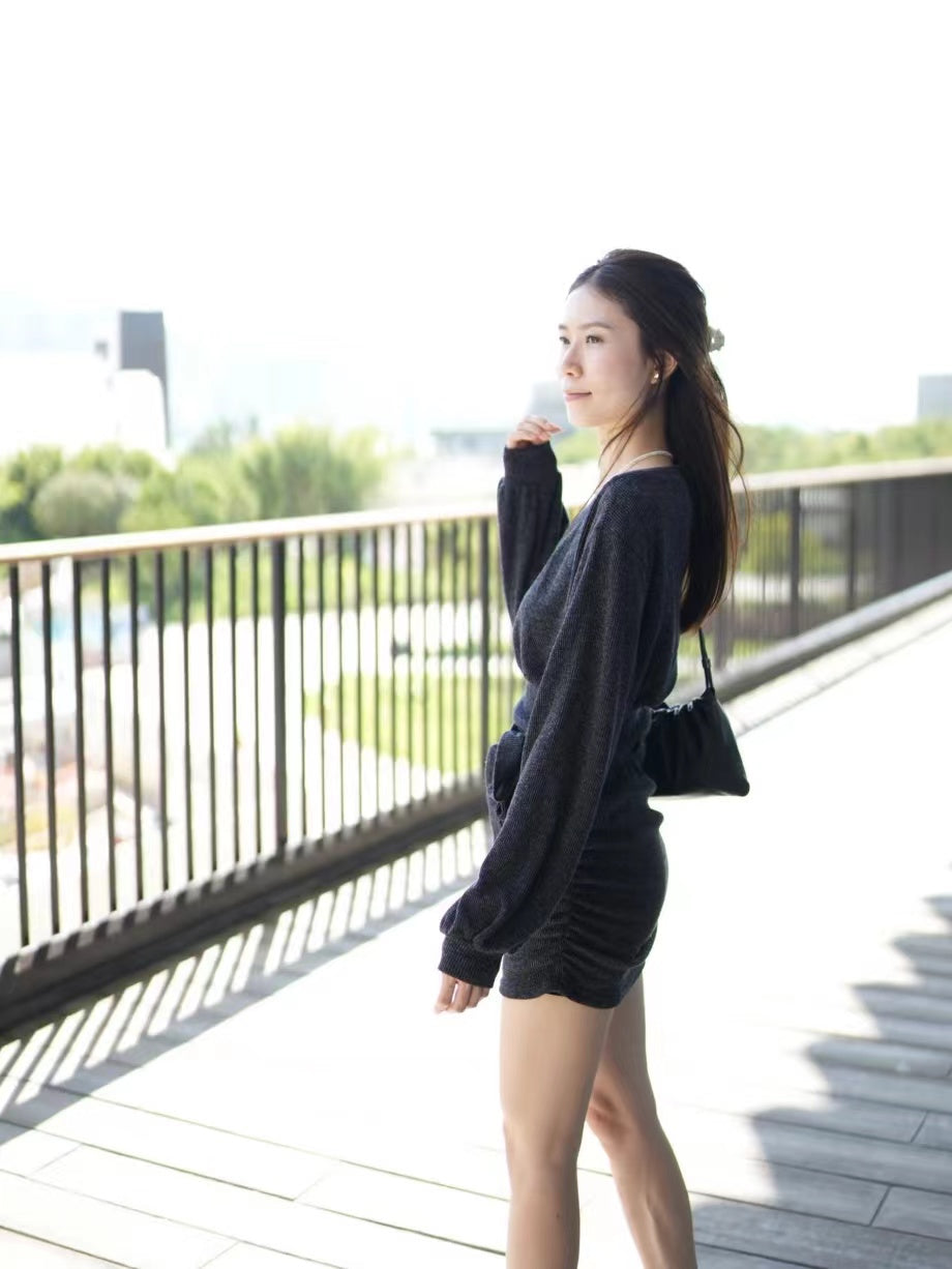 V neck Elsie Mini Dress with Strap