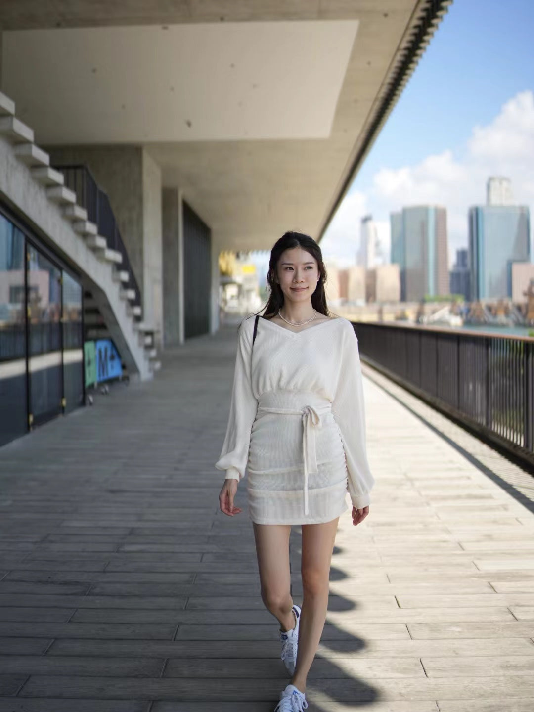 V neck Elsie Mini Dress with Strap