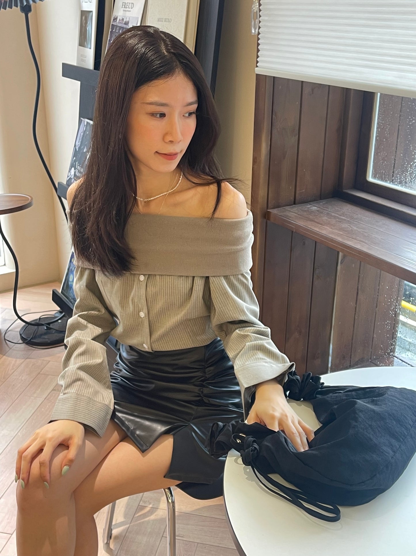 Tied Up Leather Skirt