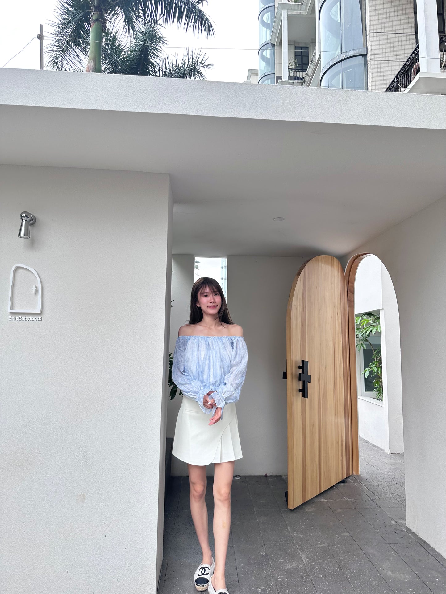 Half Pleated Mini Skirt