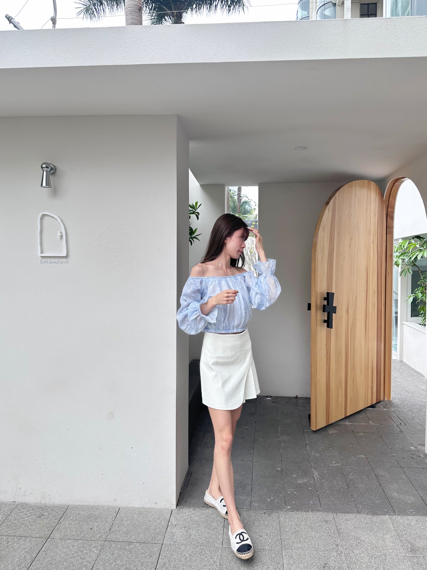 Half Pleated Mini Skirt