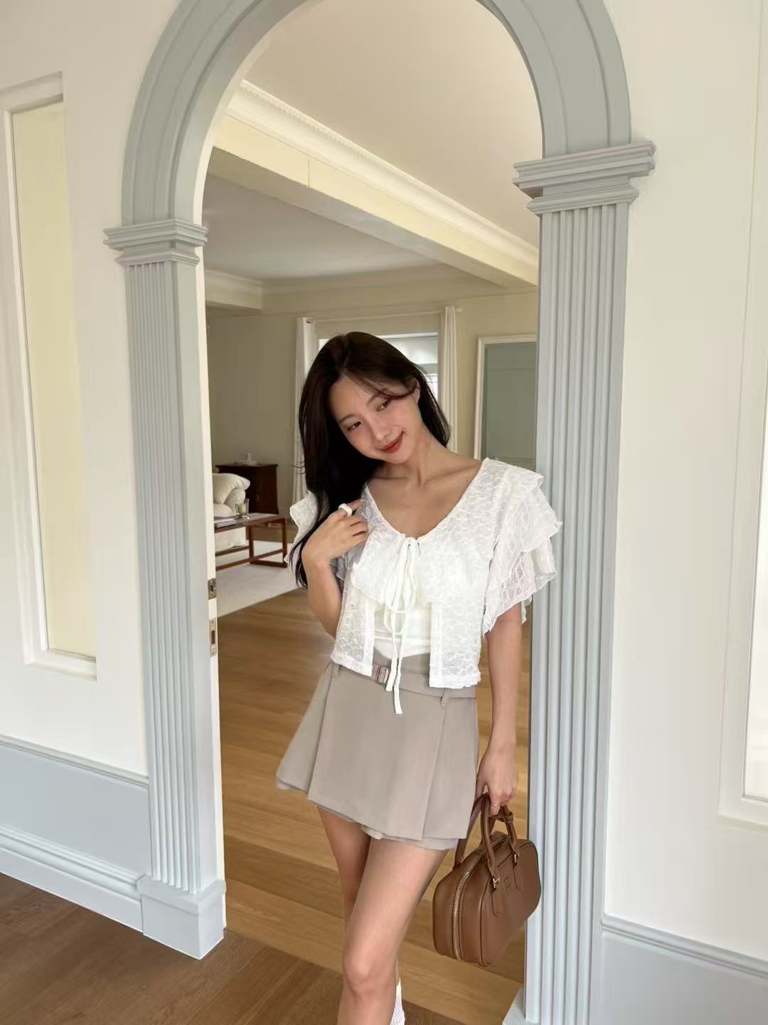 Lace V Tied Cardigan
