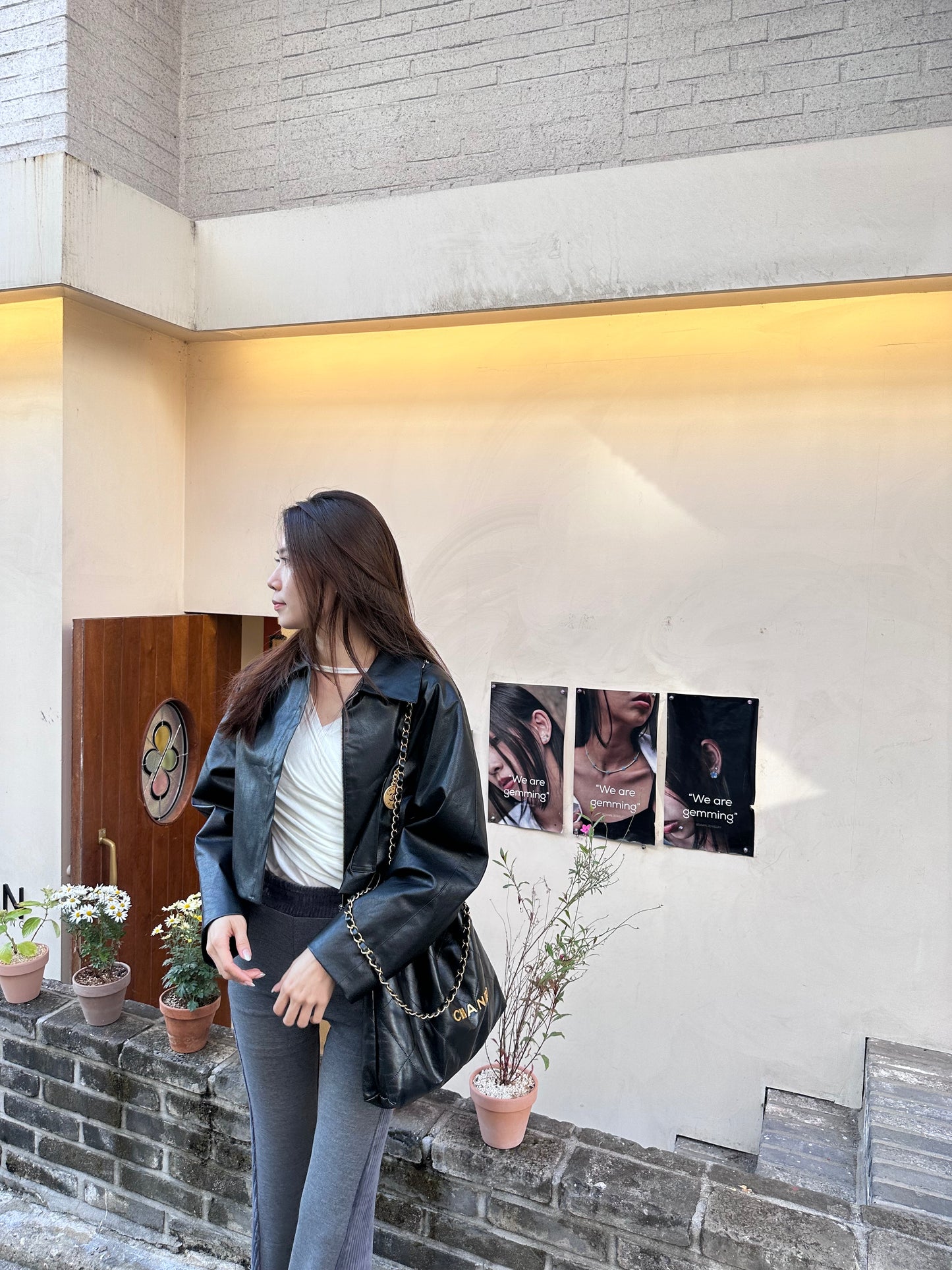 Basic Zip Up Leather Jacket