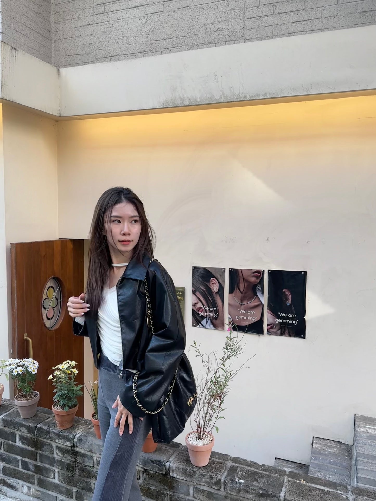 Basic Zip Up Leather Jacket