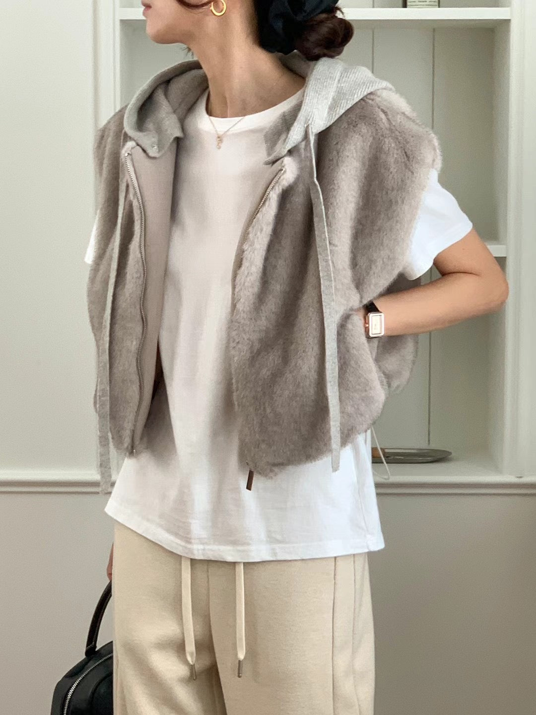 Rabbit Fur Vest with hat