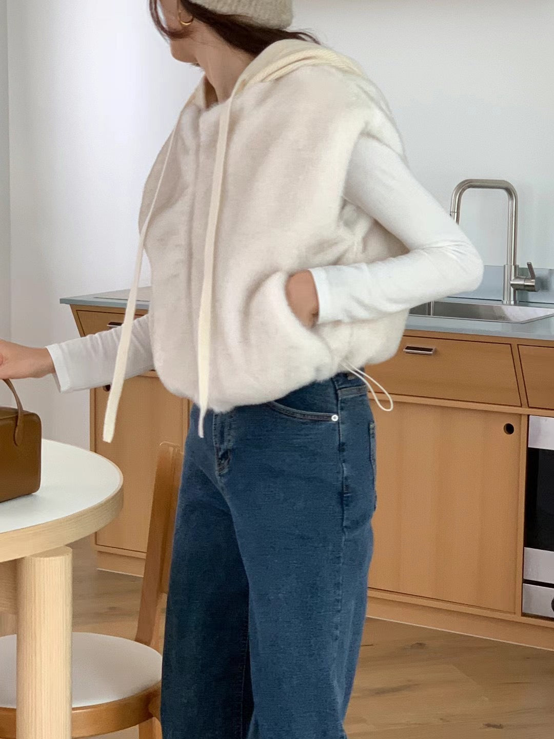 Rabbit Fur Vest with hat