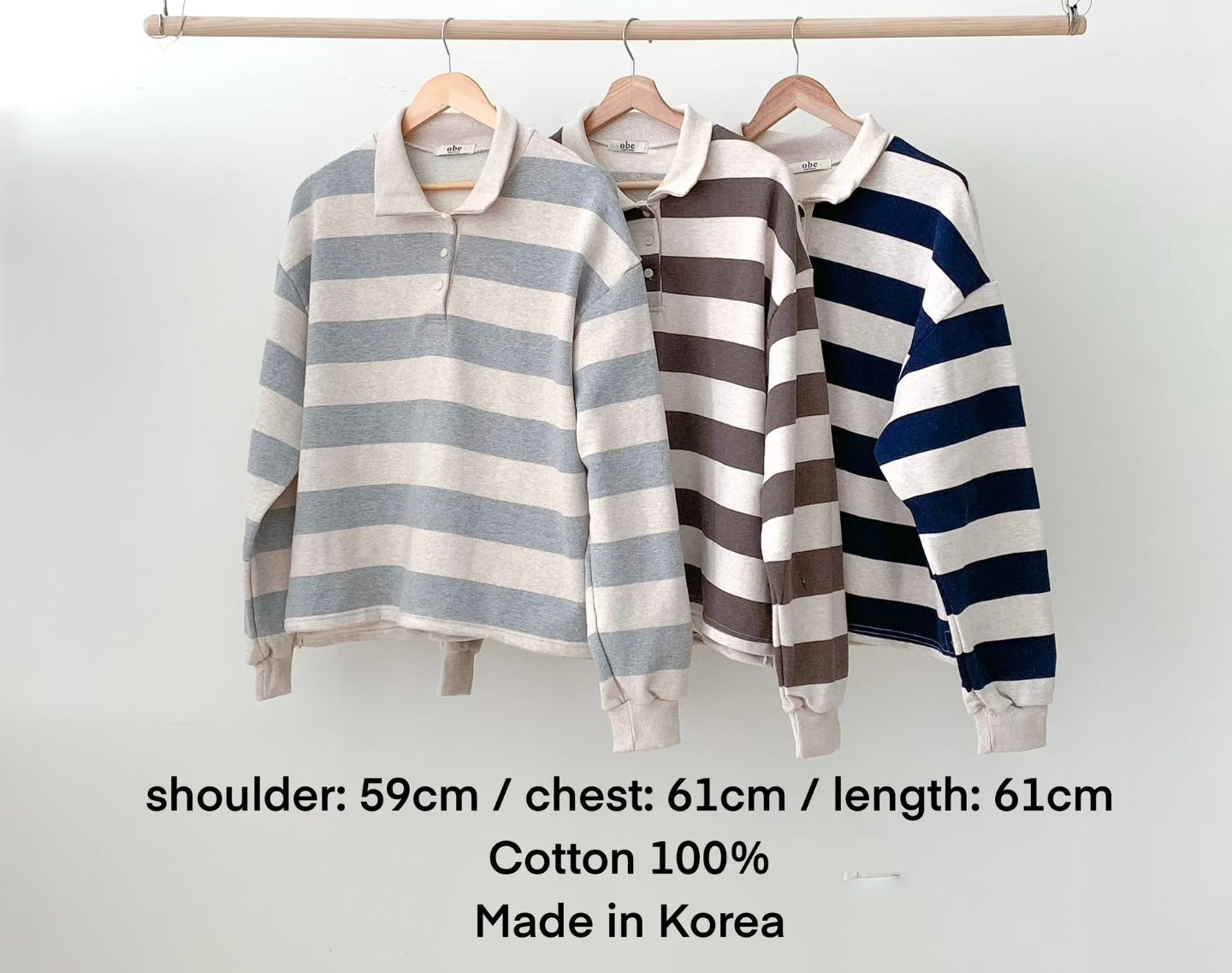 Striped Collar Neck Sweatshirt