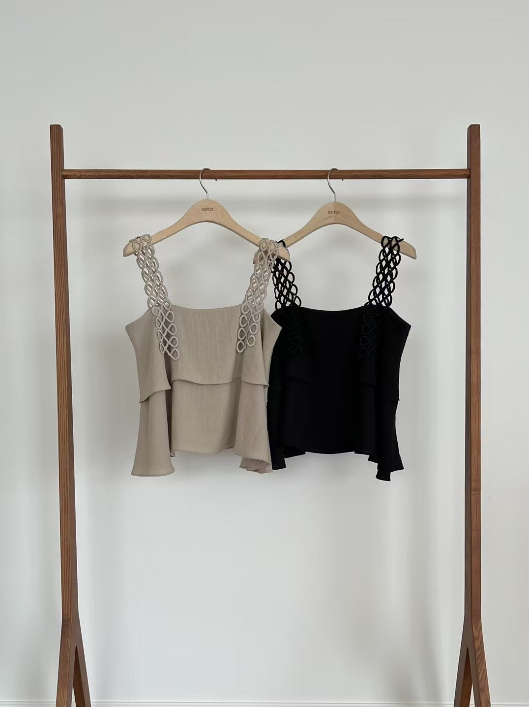 Dotted Shoulder Chiffon Tank Top