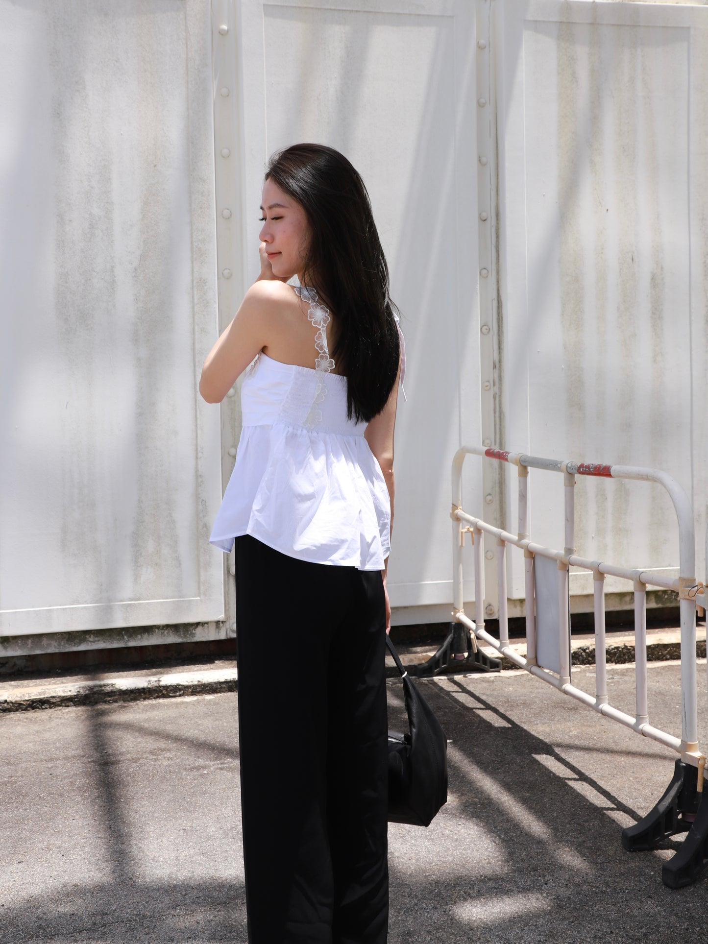 Flowery Shoulder Shirt Top