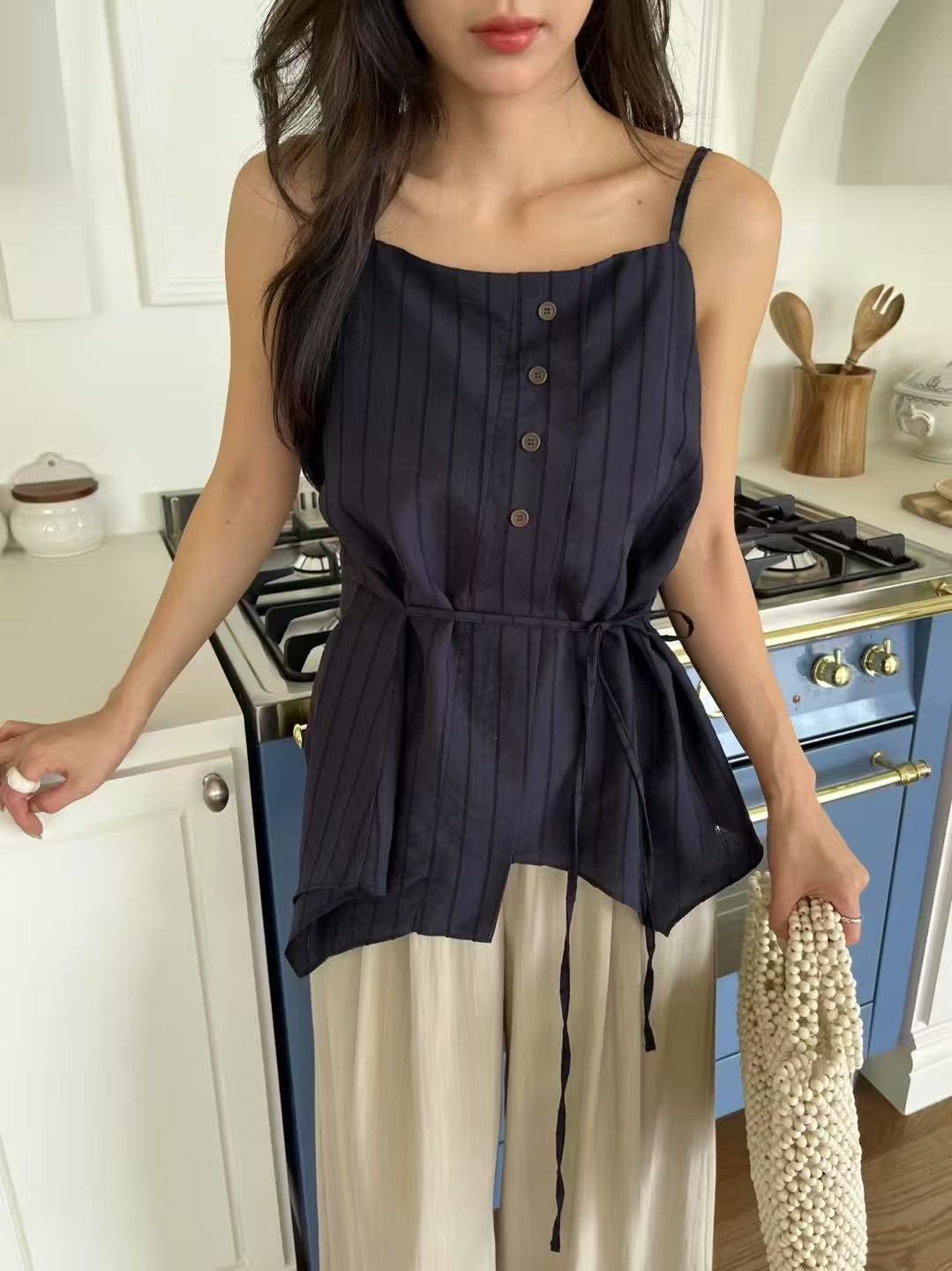 Linen Tank Top with belt