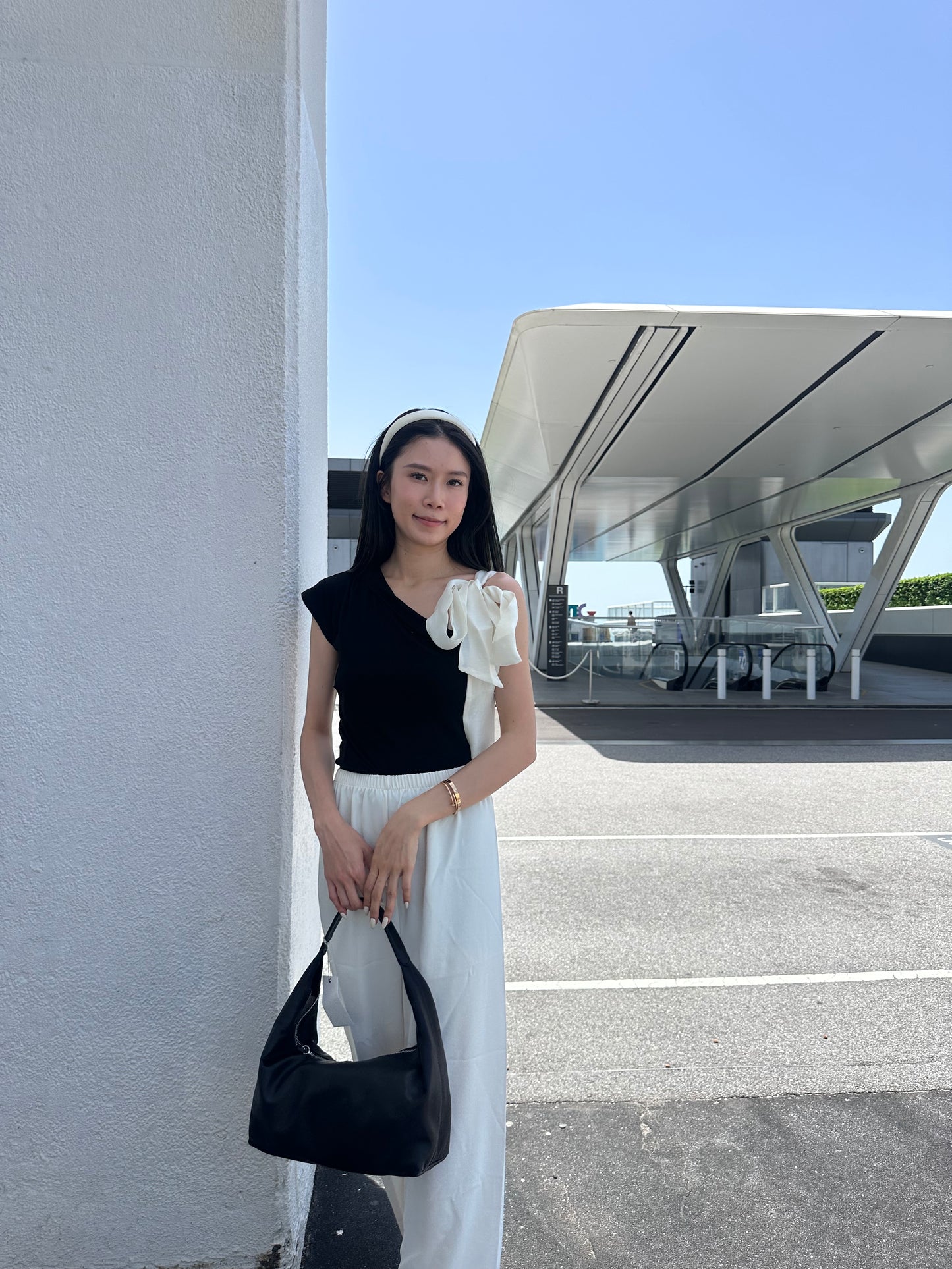One Ribbon Cotton T Top