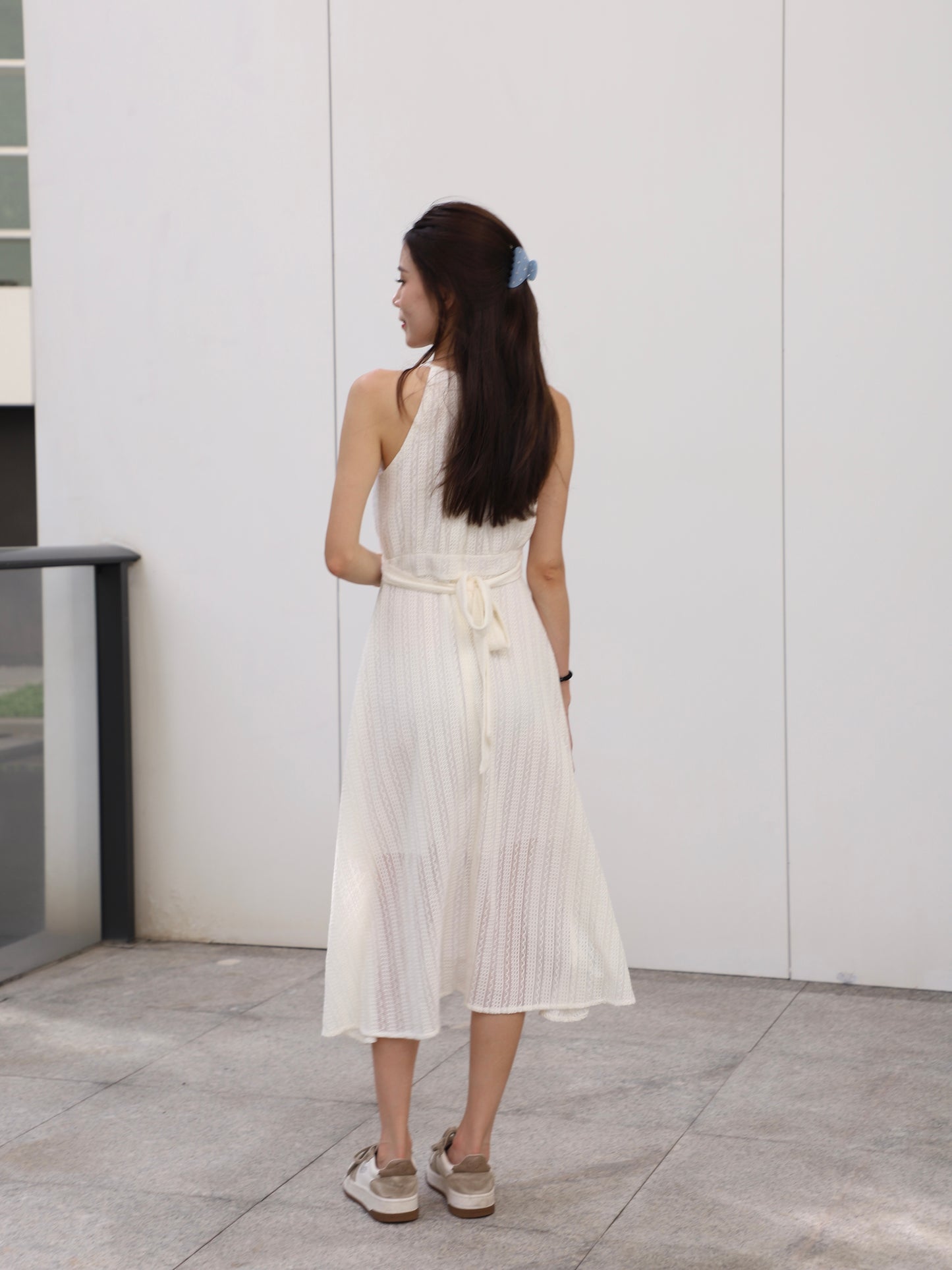 Crewneck Lace Maxi Dress