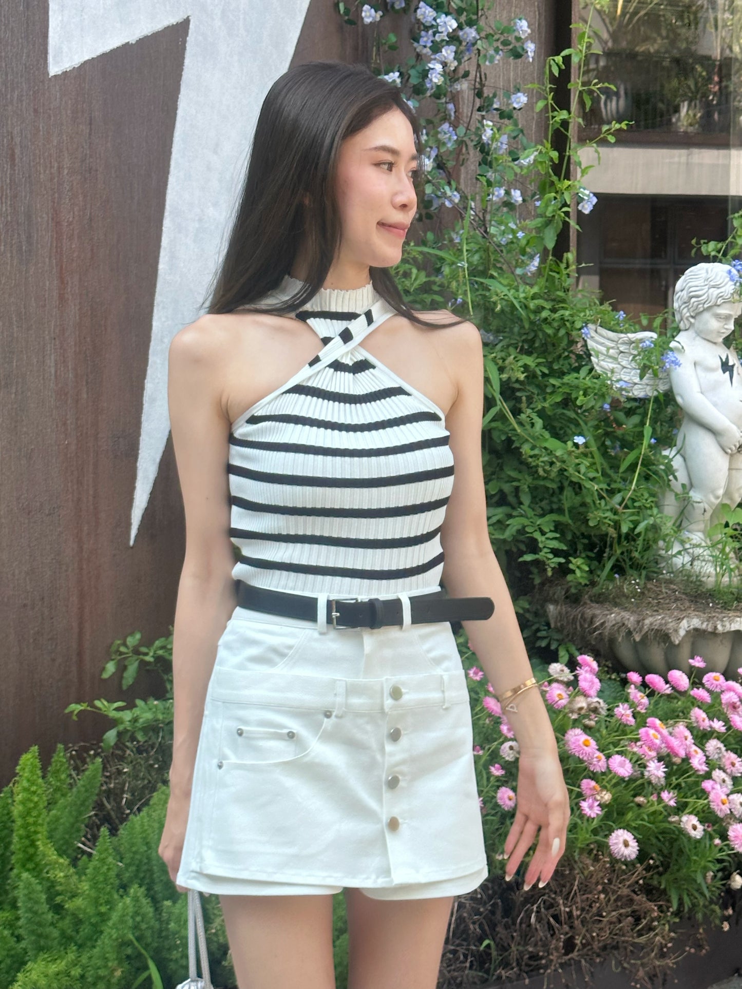 Cross Neck Twisted Tank Top
