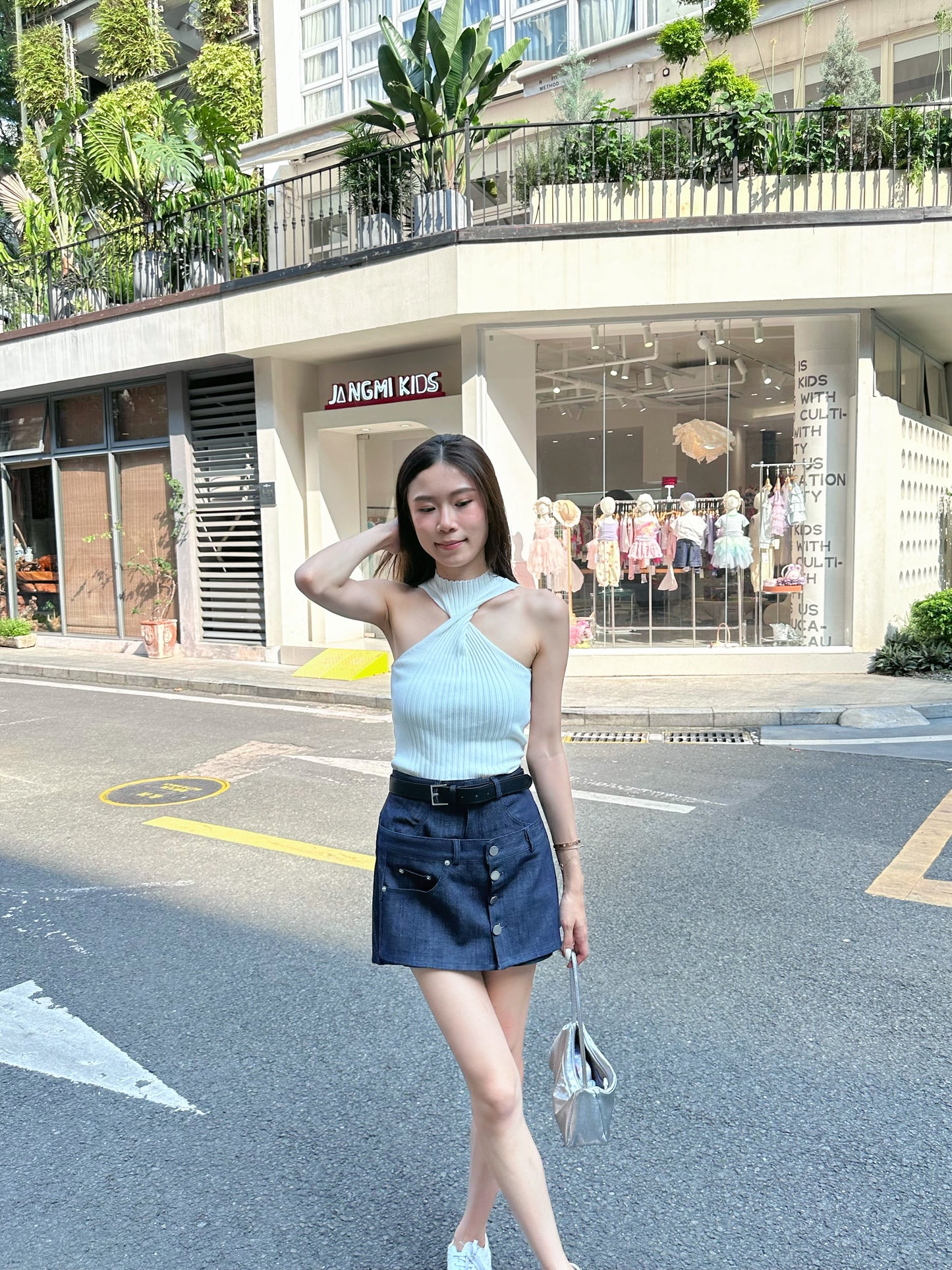 Cross Neck Twisted Tank Top
