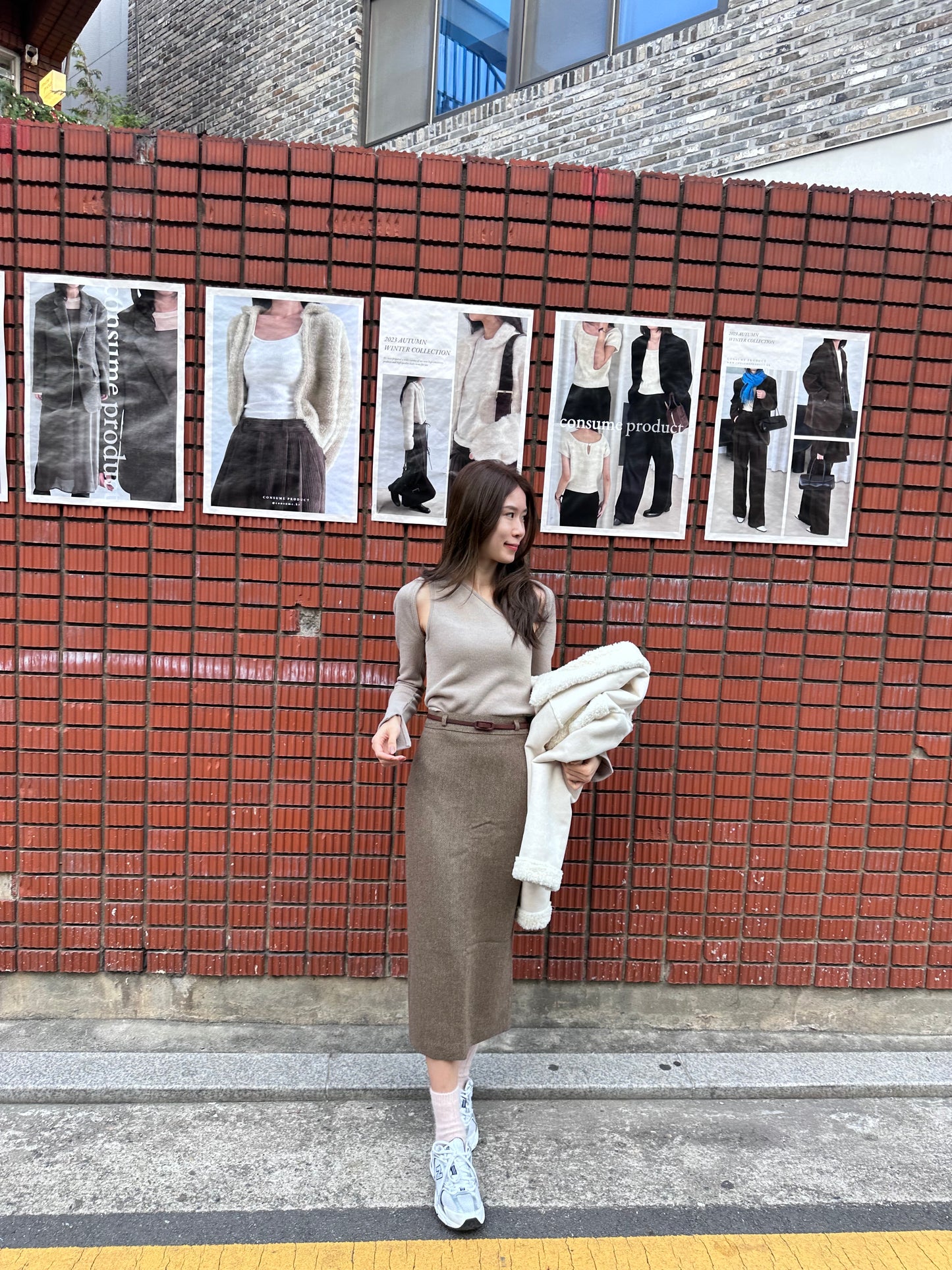Wool Maxi Skirt with belt