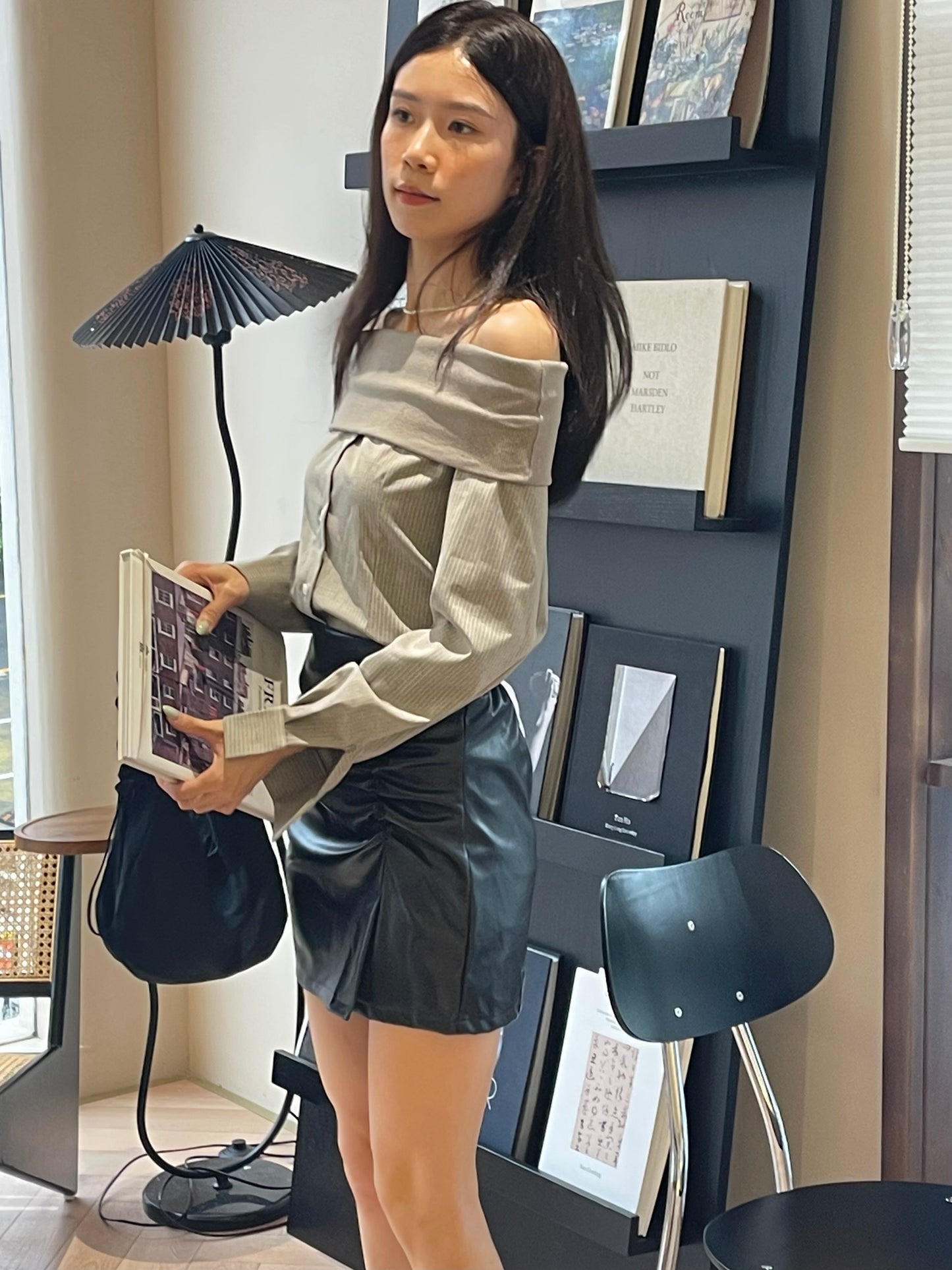 Tied Up Leather Skirt