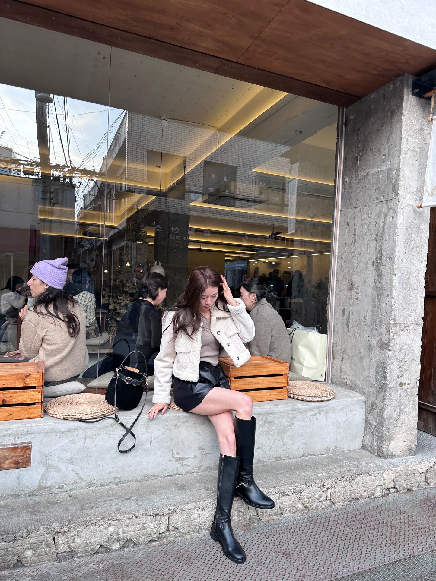 Snow White Mix Texture Jacket