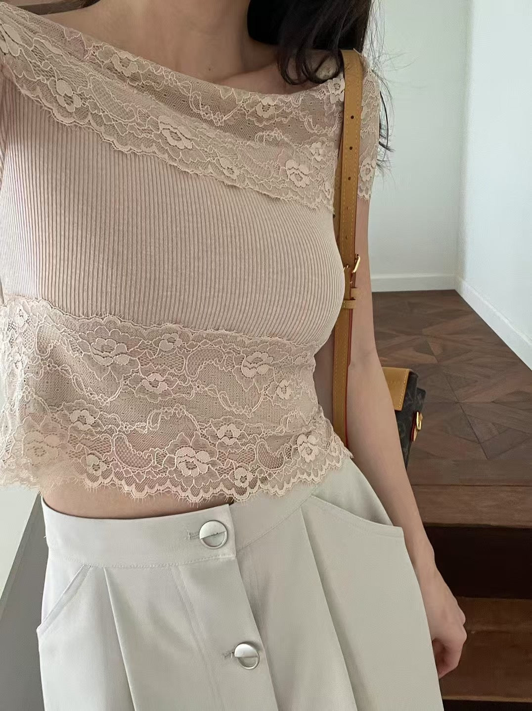 Lace Up & Botton T Top