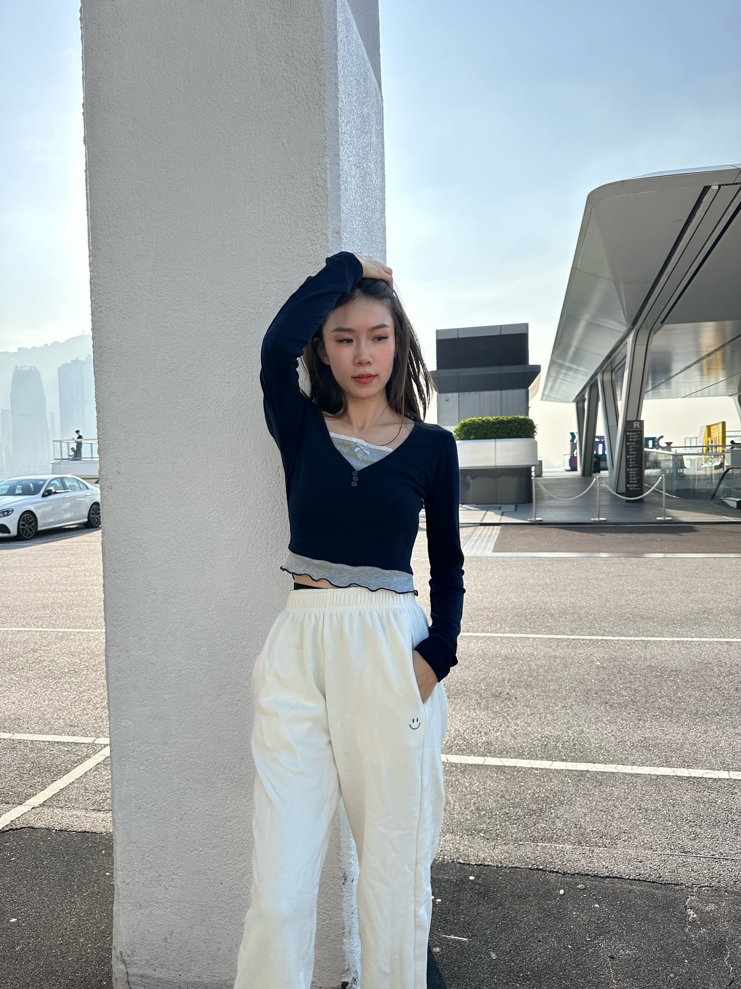 Cotton Lace Long Sleeves Top