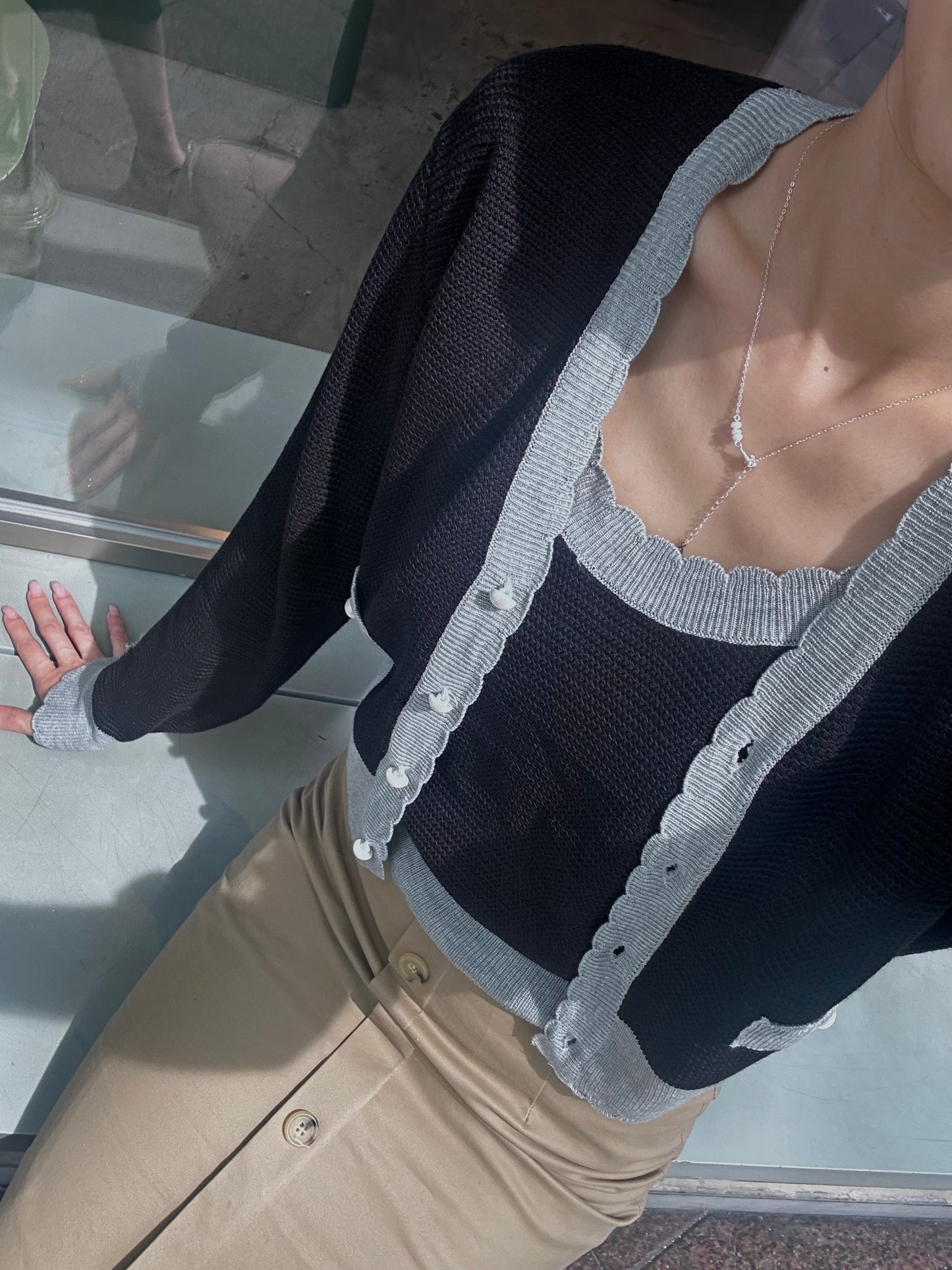Pearl Knitted Tank & Cardigan Set